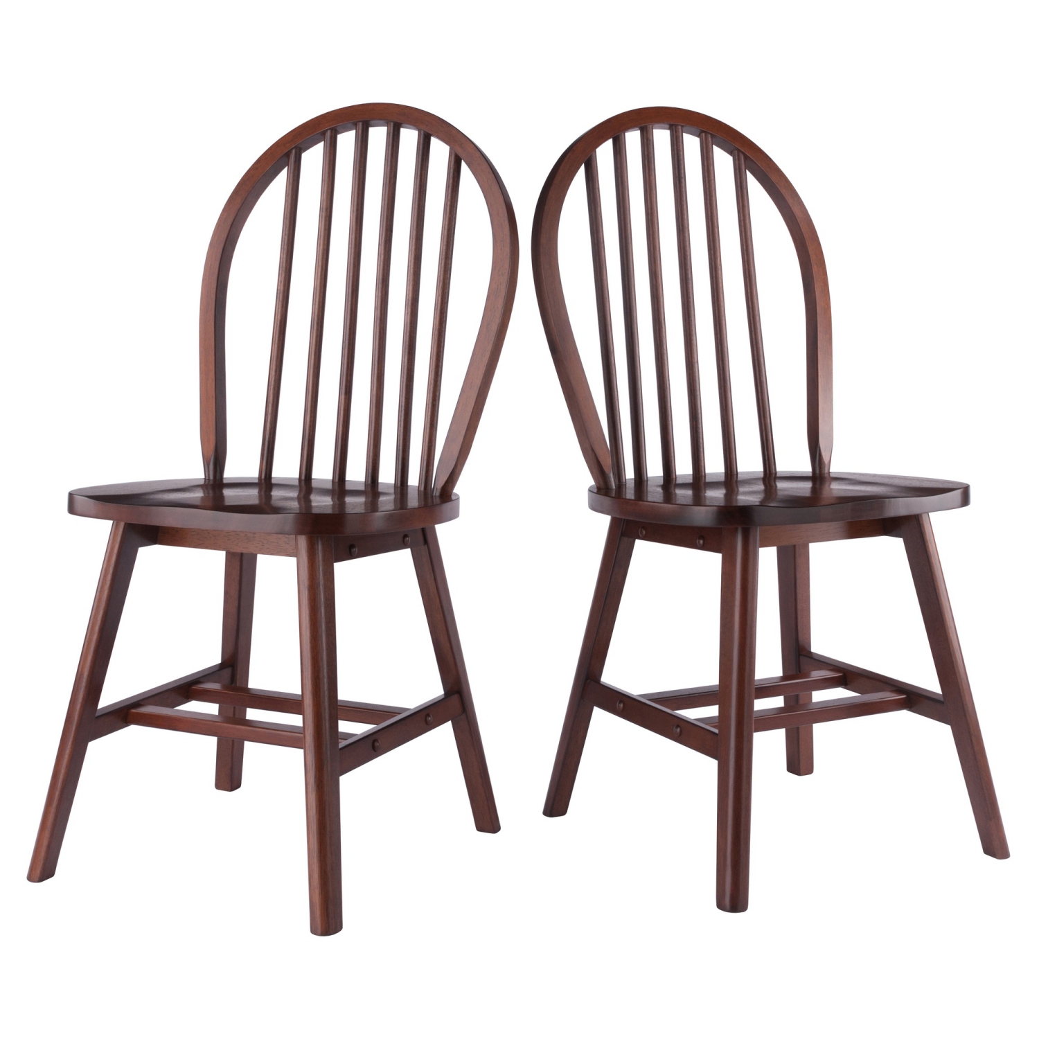 Winsome Wood Windsor 2-Piece Chair Set, Walnut