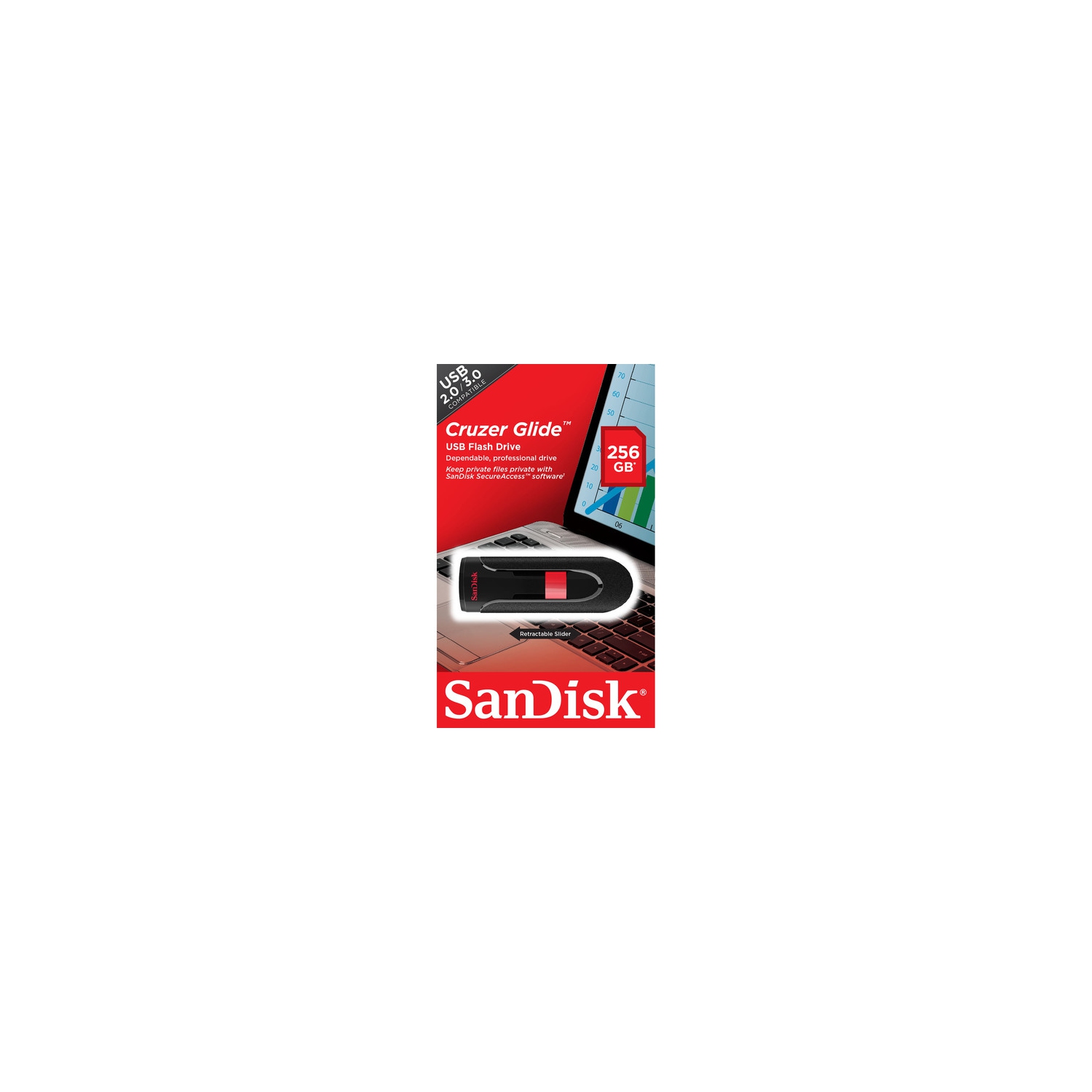 Sandisk Cruzer Glide USB 2.0 Flash Drive - Brand New