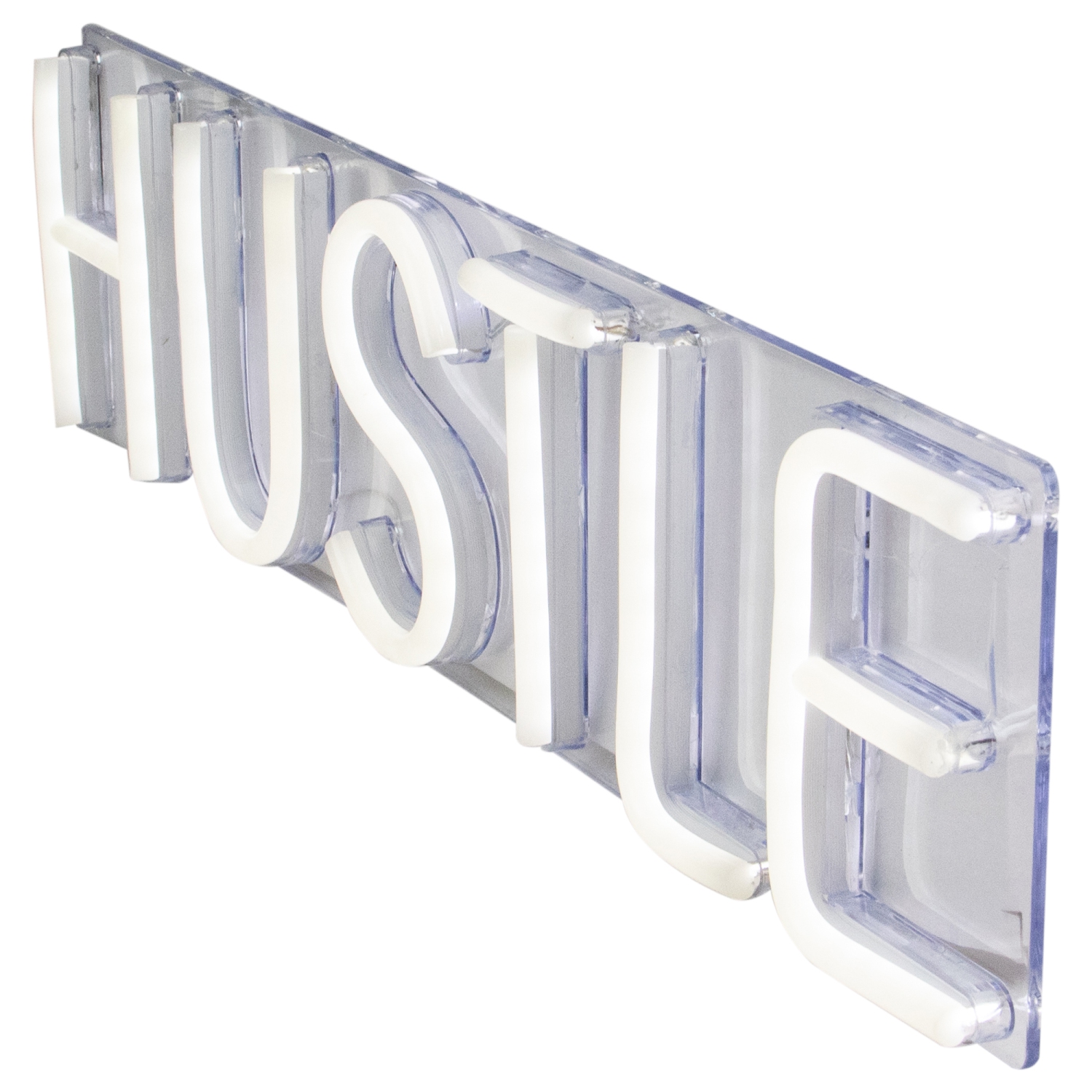 Affiche murale illuminée NEON Hustle LED, blanc brillant, 20 po