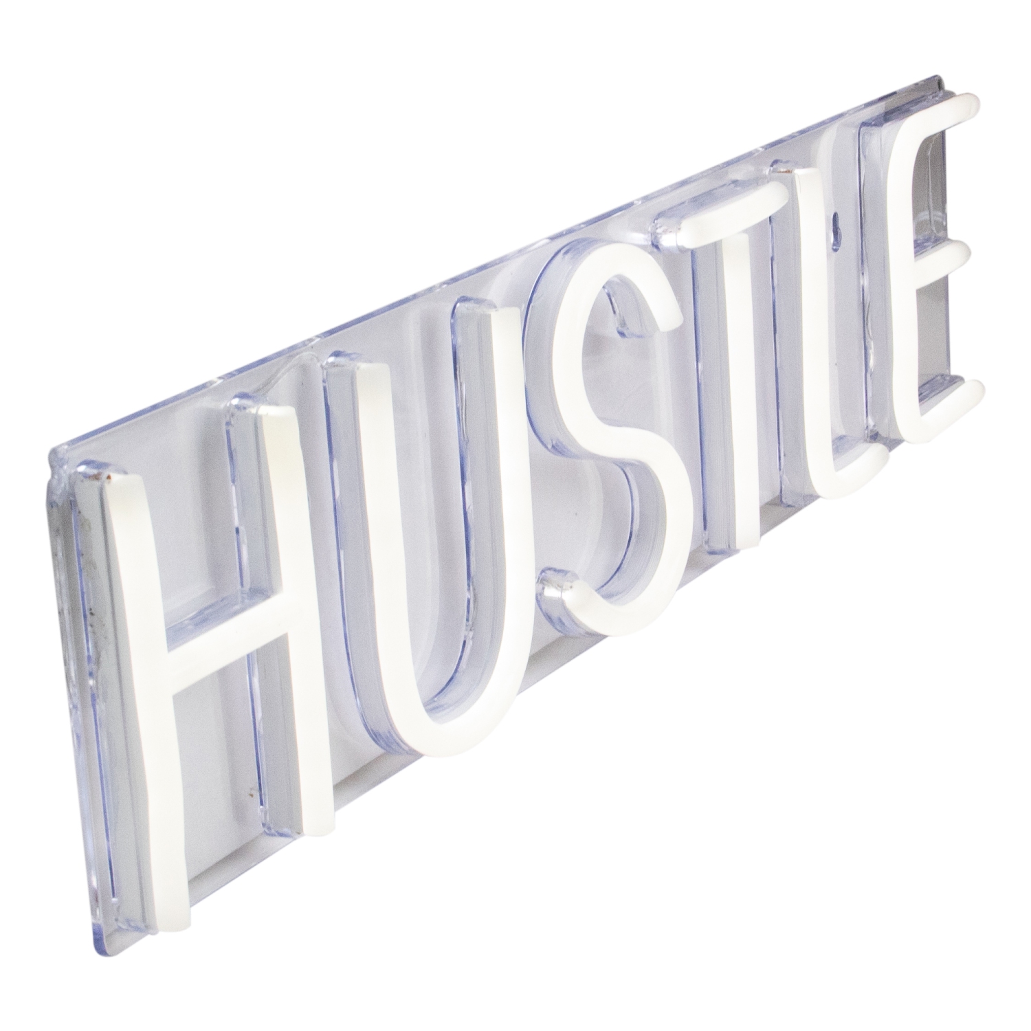 Affiche murale illuminée NEON Hustle LED, blanc brillant, 20 po