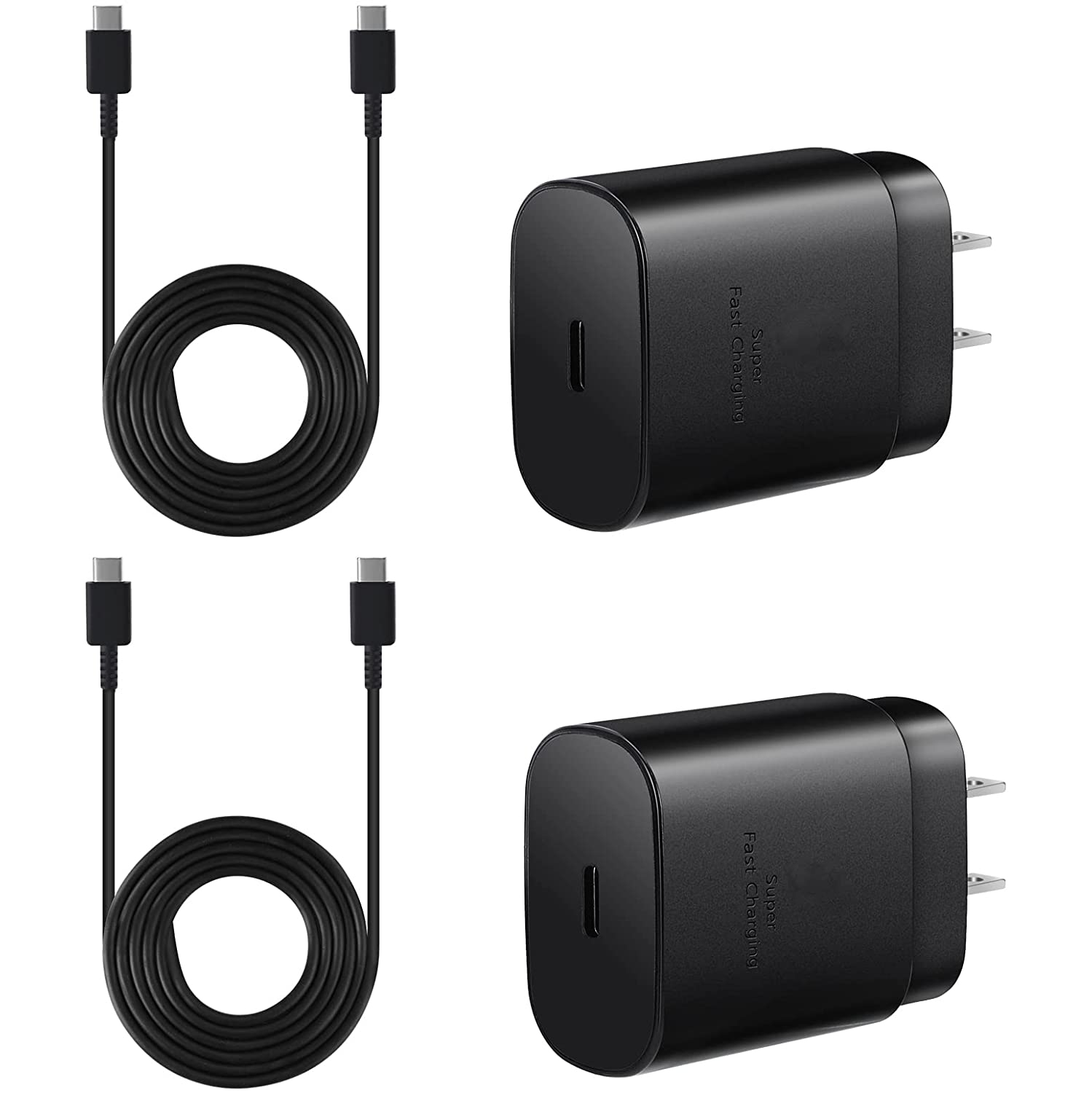 |GA| 2 * USB C 25w fast charger with Usb C to C 6 feet cable| For Android phones| Samsung, LG, Google, Motorola & more| 2 pack