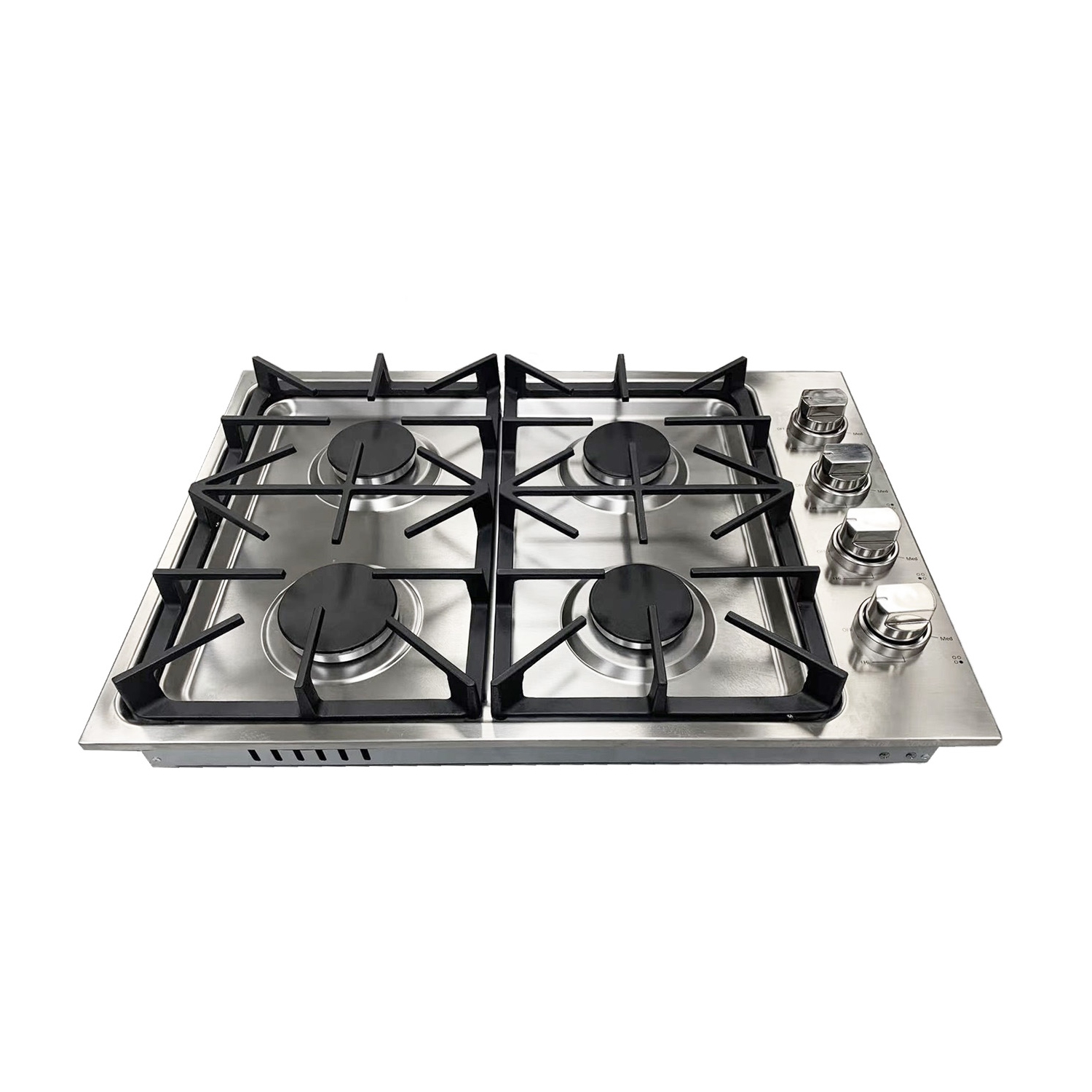 Surface de cuisson à gaz en acier inoxydable de 30 po à 4 brûleurs LGC3001 de CROWN Professional avec puissance de 48,000 BTU et allumage automatique