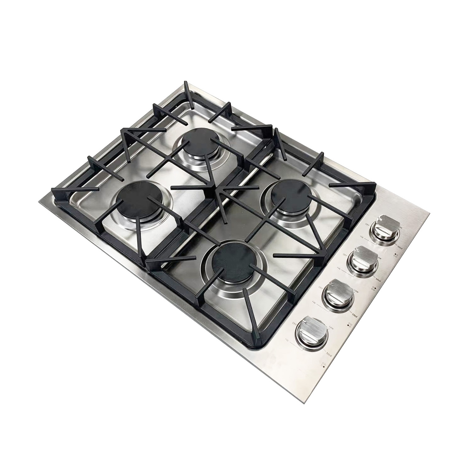 Surface de cuisson à gaz en acier inoxydable de 30 po à 4 brûleurs LGC3001 de CROWN Professional avec puissance de 48,000 BTU et allumage automatique