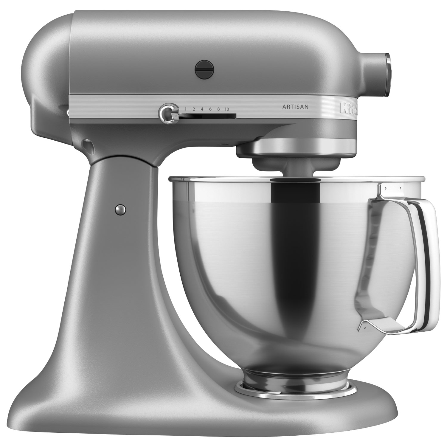 Batteur sur socle à tête inclinable Artisan de KitchenAid avec ensemble d'accessoires de qualité supérieure - 5 pte - 325 W - Argent contour