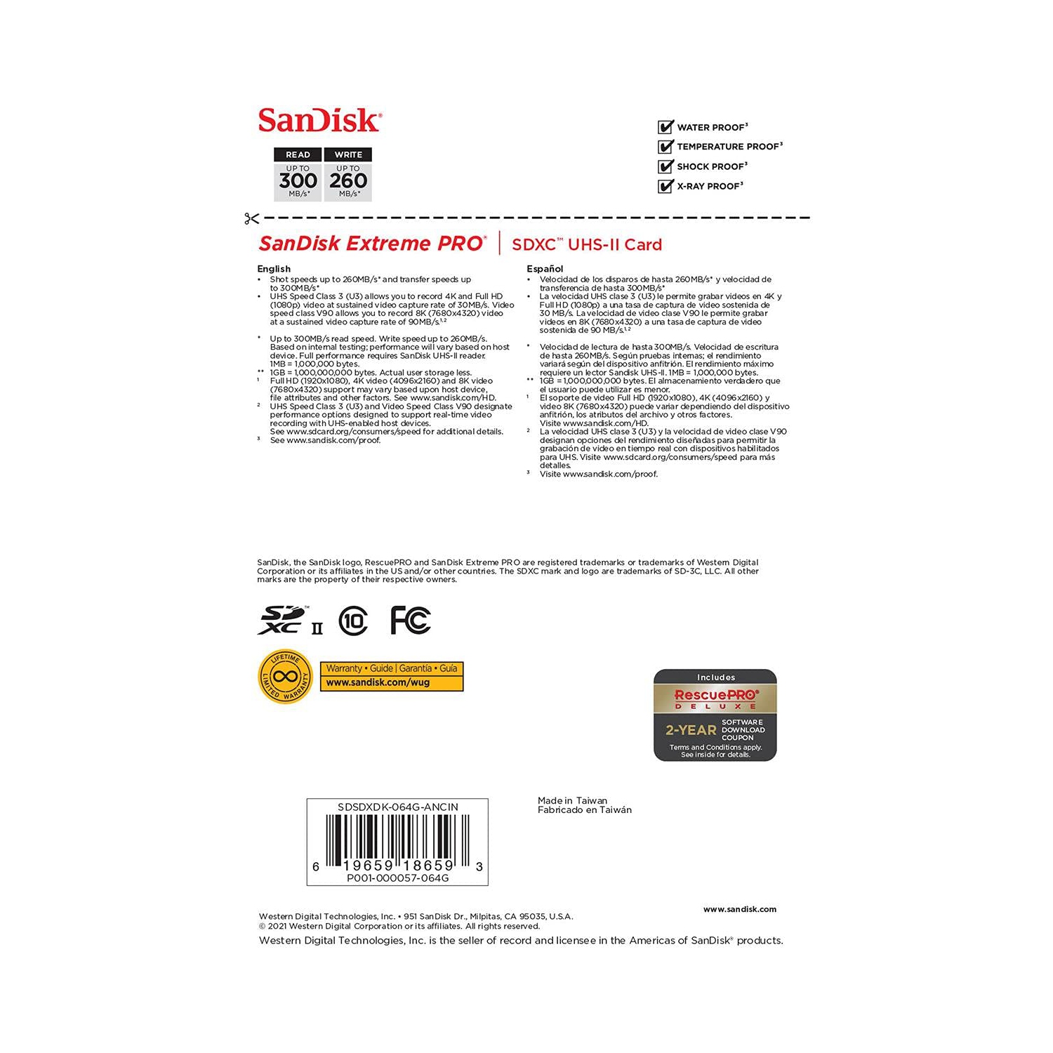 Sandisk Extreme Pro SD UHS-II - Brand New
