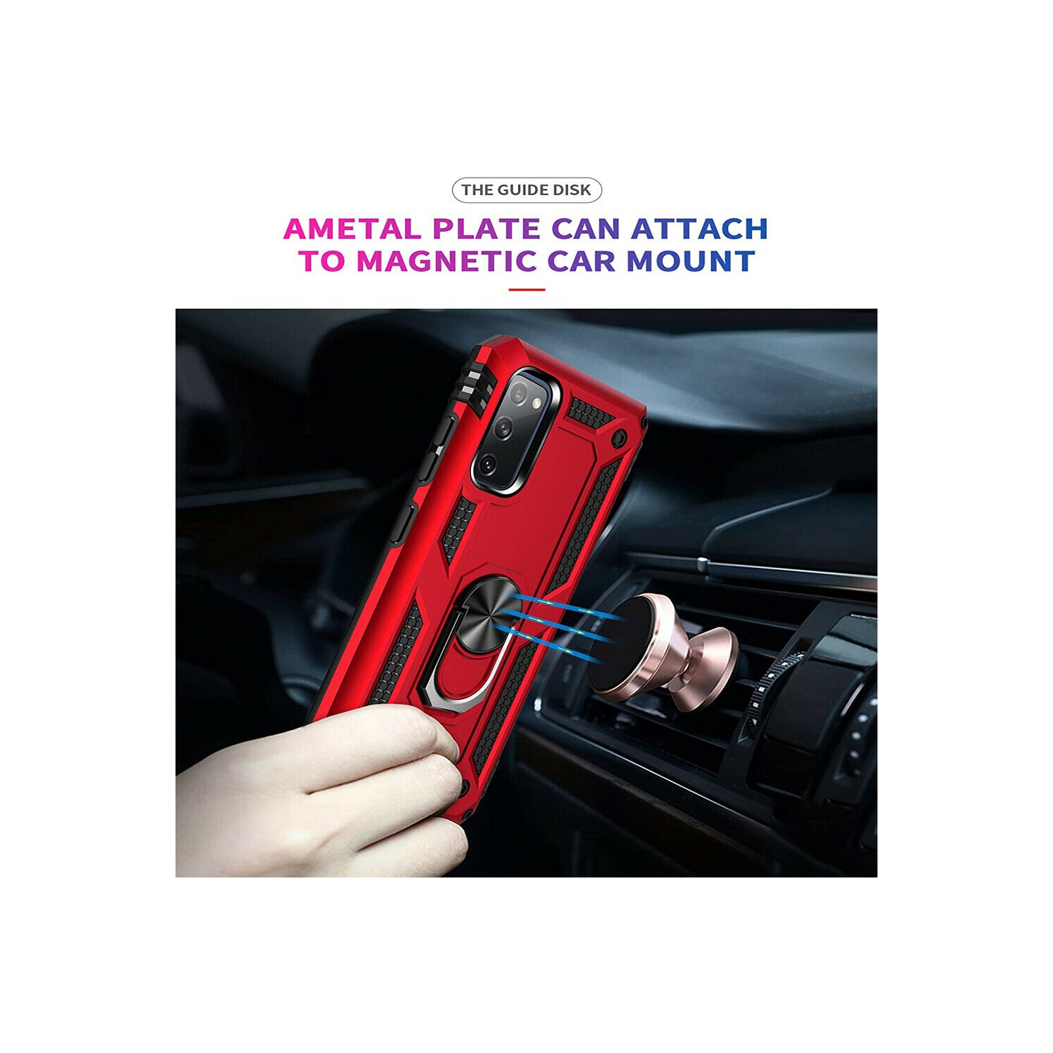 [SuperShield] Samsung Galaxy Note 20 Case Military Grade 360 Degree Rotating Metal Magnetic Ring Car Mount Holder Kickstand Shockproof Heavy Duty