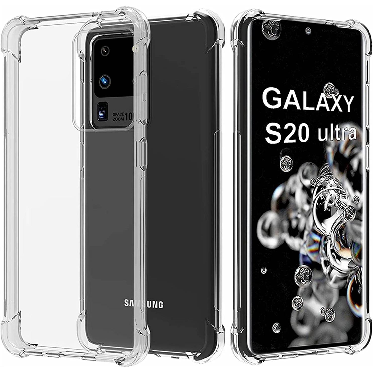 Samsung Galaxy S20 Ultra Clear Case antichoc Tough Gel transparent Air Cushion robuste Couverture arrière pour téléphone Samsung S20 Ultra