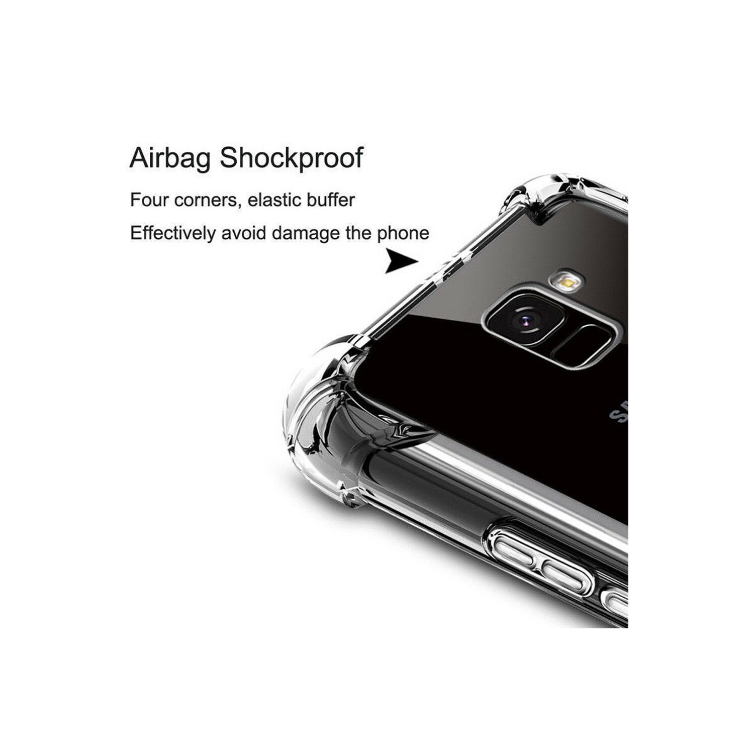 Étui transparent antichoc en gel robuste avec coussin arrière pour téléphone Galaxy S8 plus de Samsung