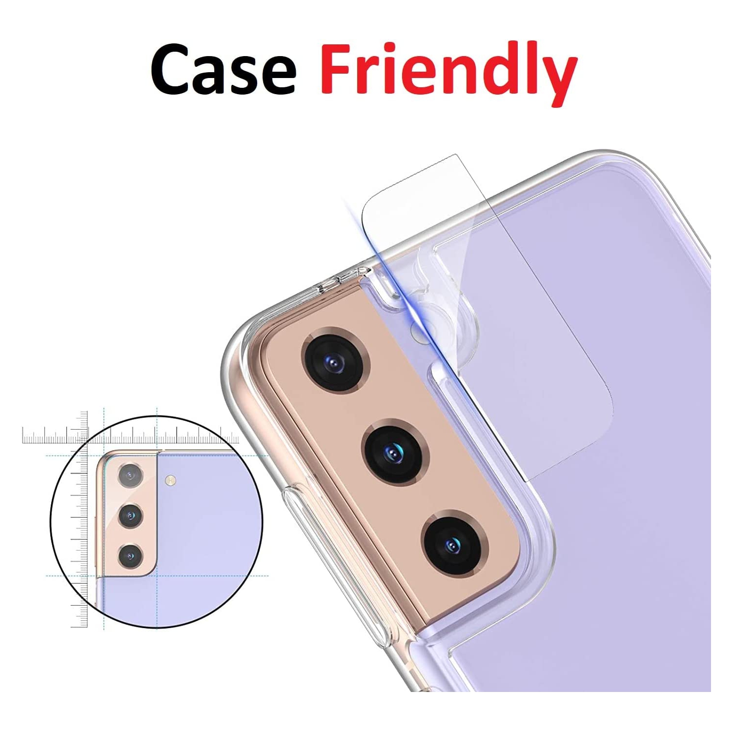 [ 3 Pack ] Samsung Galaxy S21 Ultra Camera Lens Screen Protector Anti Scratch Tempered Glass Film Guard