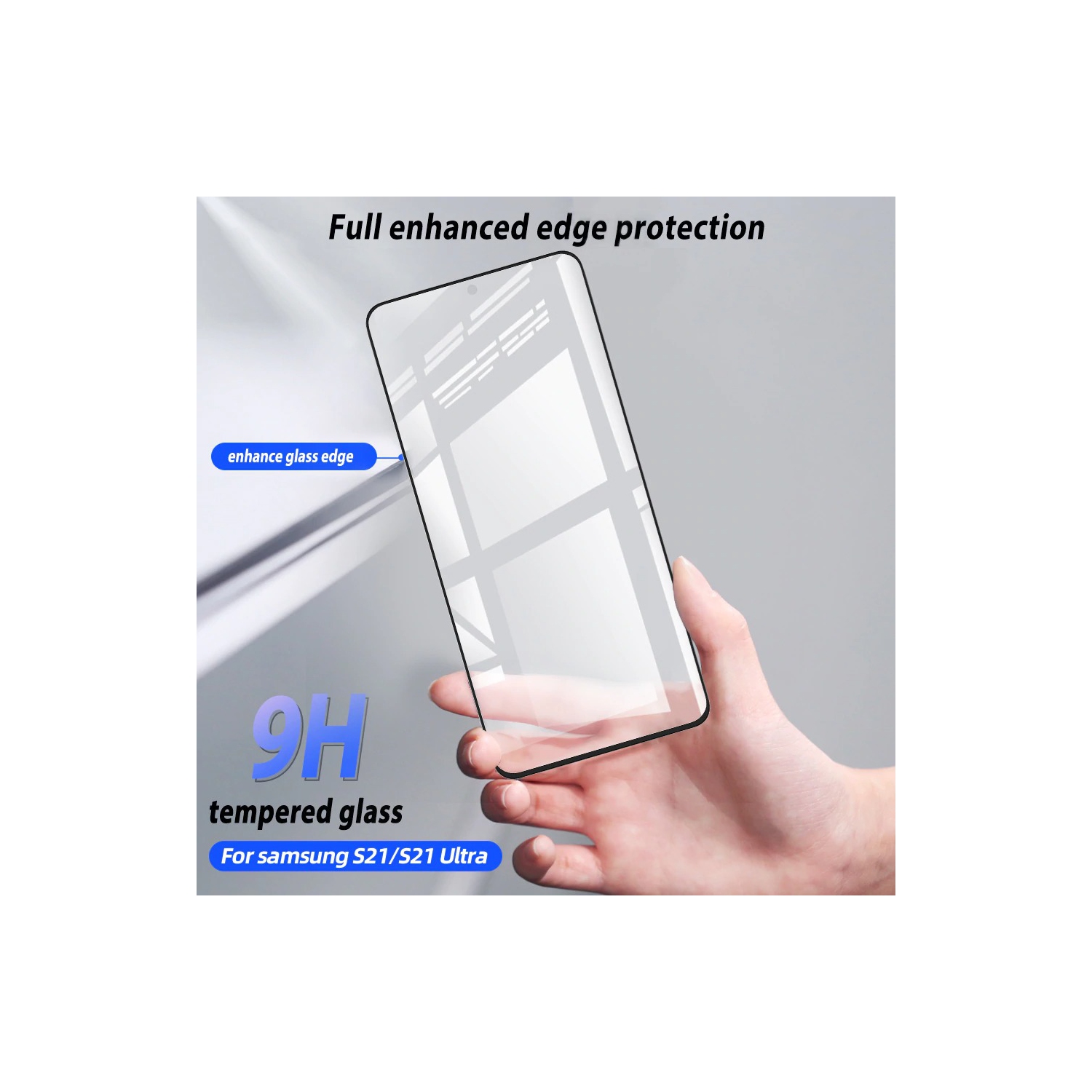 [PAQUET de 2] Protecteur d’écran en verre trempé pour Galaxy S21 Ultra de Samsung - Noir