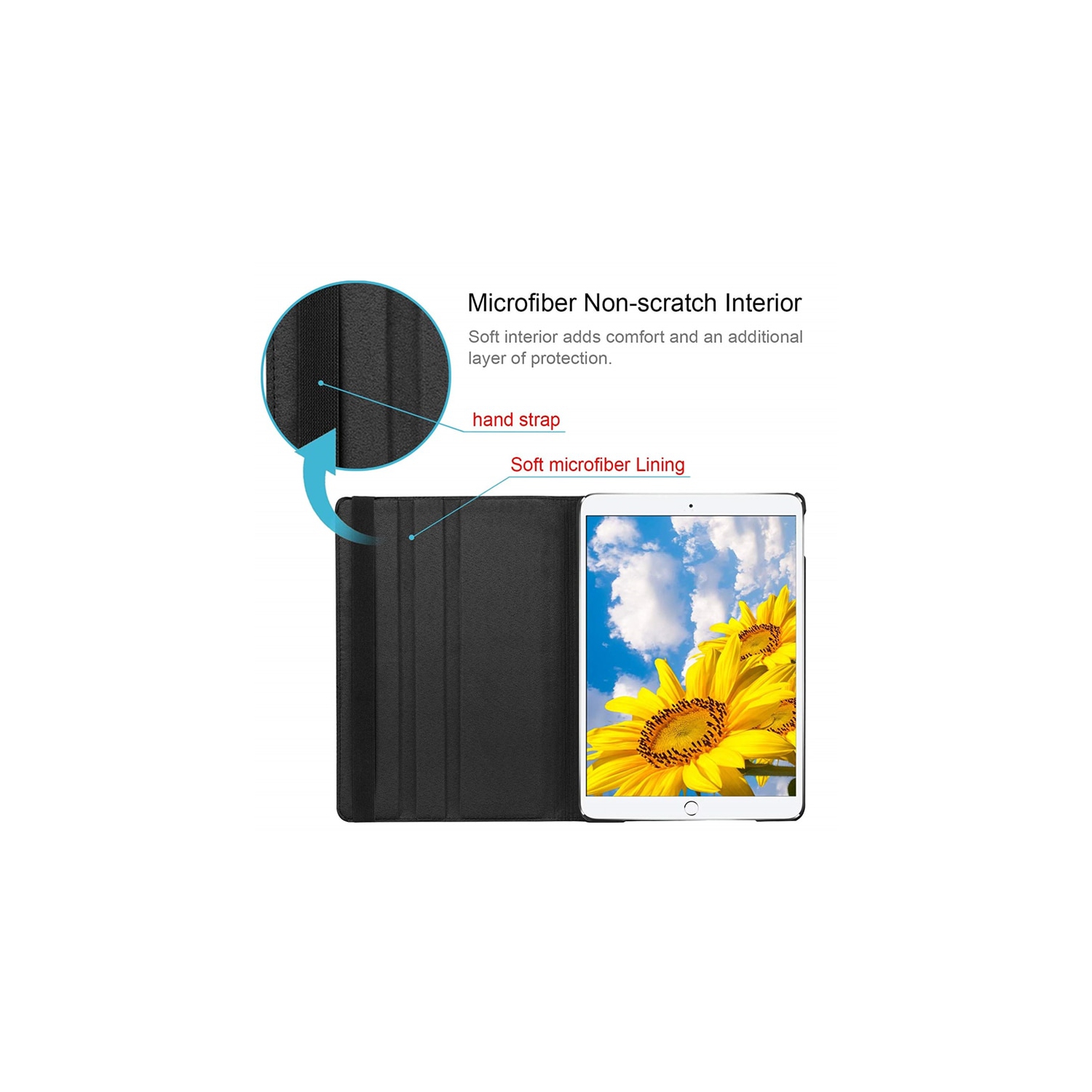 SuperShield Folio Case for Apple iPad 10.2-inch 9th Gen, 8th Gen (2020), 7th Gen (2019) 360° Swivel Rotating Cover, Multi Angle Viewing, PU Leather