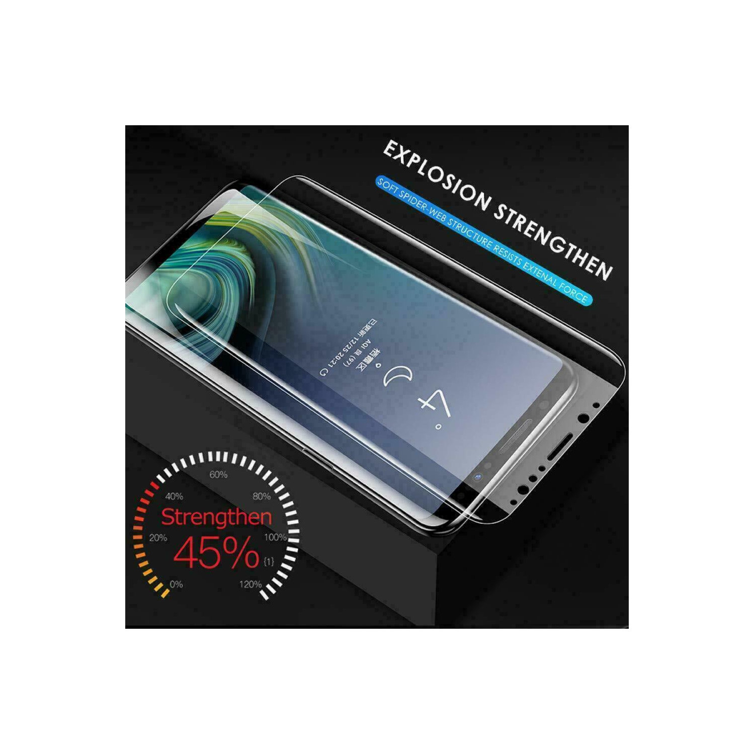 [PAQUET de 2] Protecteur d’écran en verre trempé noir pour Galaxy S9 plus de Samsung