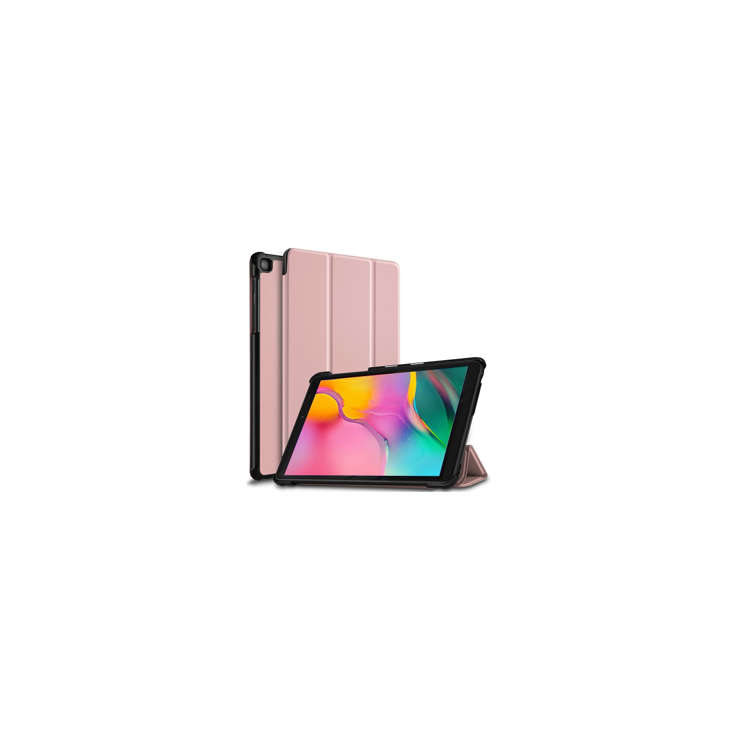 For Samsung Galaxy Tab A 8.0 2019 Case SM-T290/T295 Rose GoldFolio Smart Leather Magnetic Stand Shockproof Cover