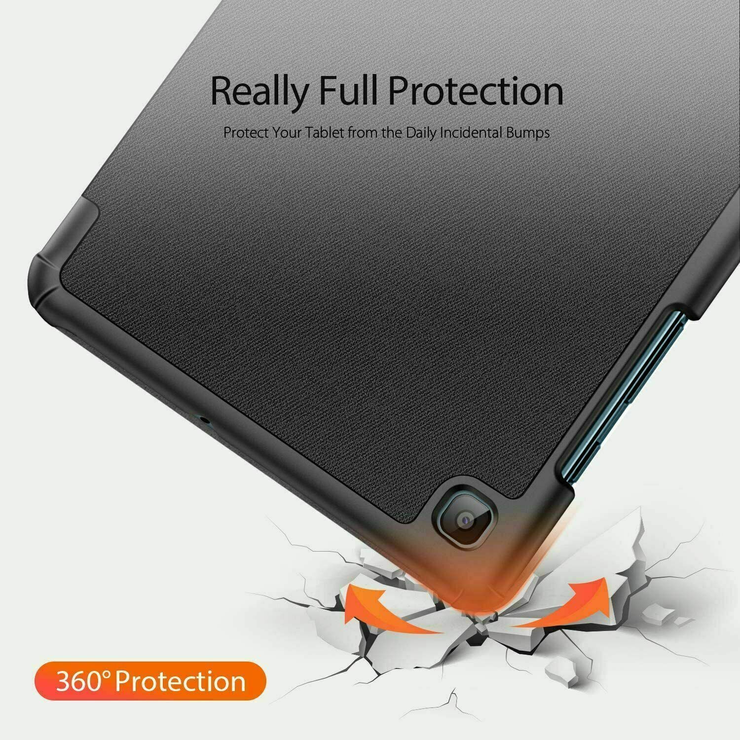 For Samsung Galaxy Tab A 10.1 SM-T510/T515 Navy Blue Folio Smart Leather Magnetic Stand Case Cover