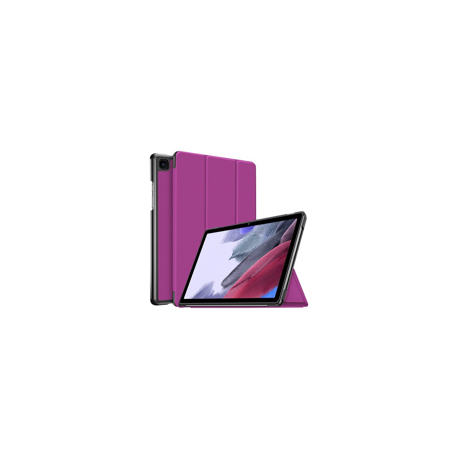 For Samsung Galaxy Tab A7 Case 10.4 SM-T500/T505 Purple Folio Smart Leather Magnetic Stand Case Cover - Purple