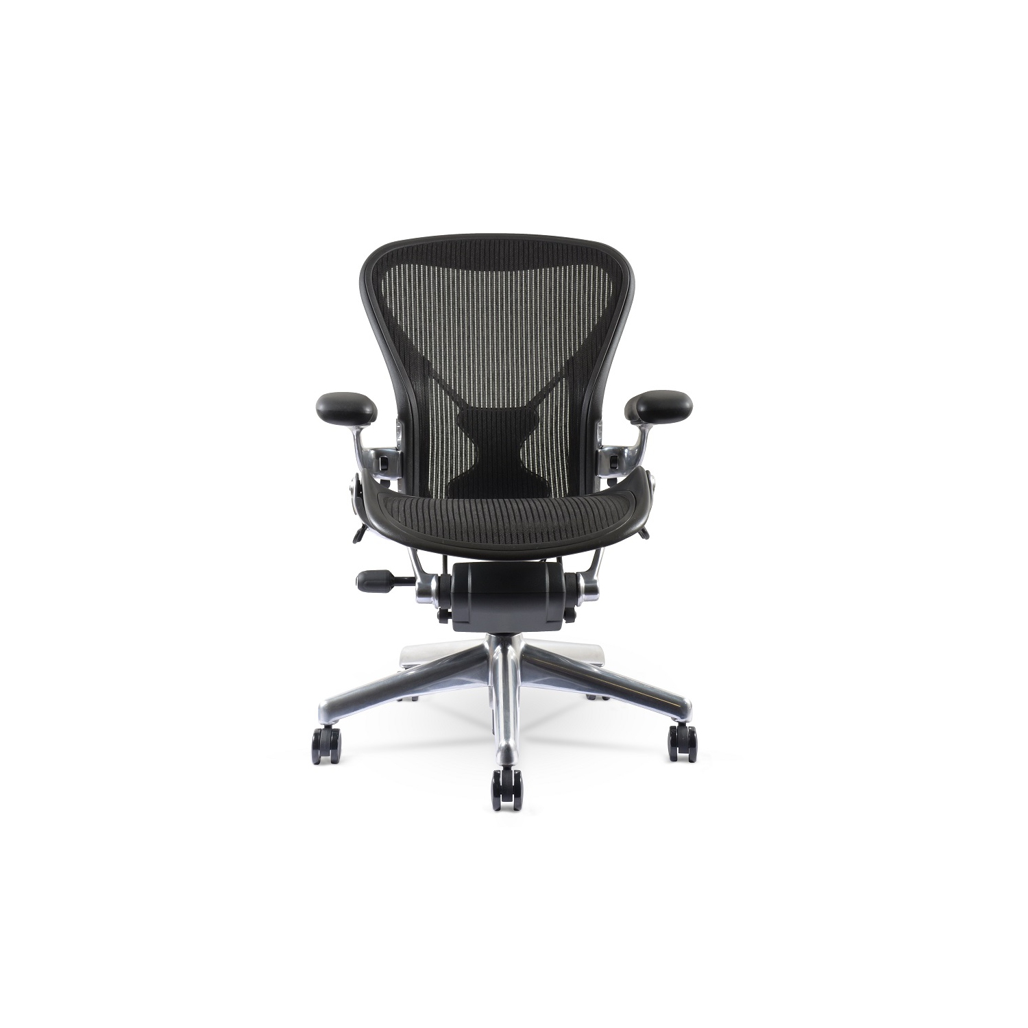 Herman Miller Classic Aeron Chair | Chrome | Size B | Fully Adjustable | Posture Fit | Roller Index| Refurbished/Renewed by Chairorama