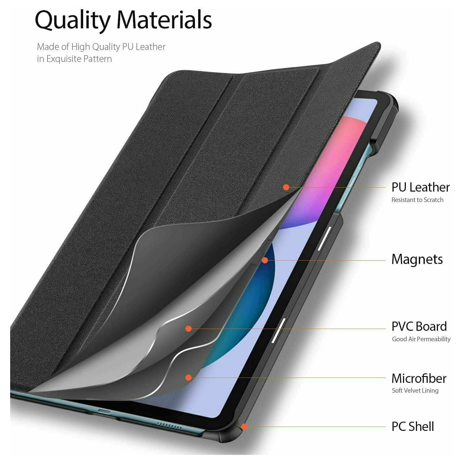 For Samsung Galaxy Tab A 10.1 SM-T510/T515 Rose Gold Folio Smart Leather Magnetic Stand Case Cover