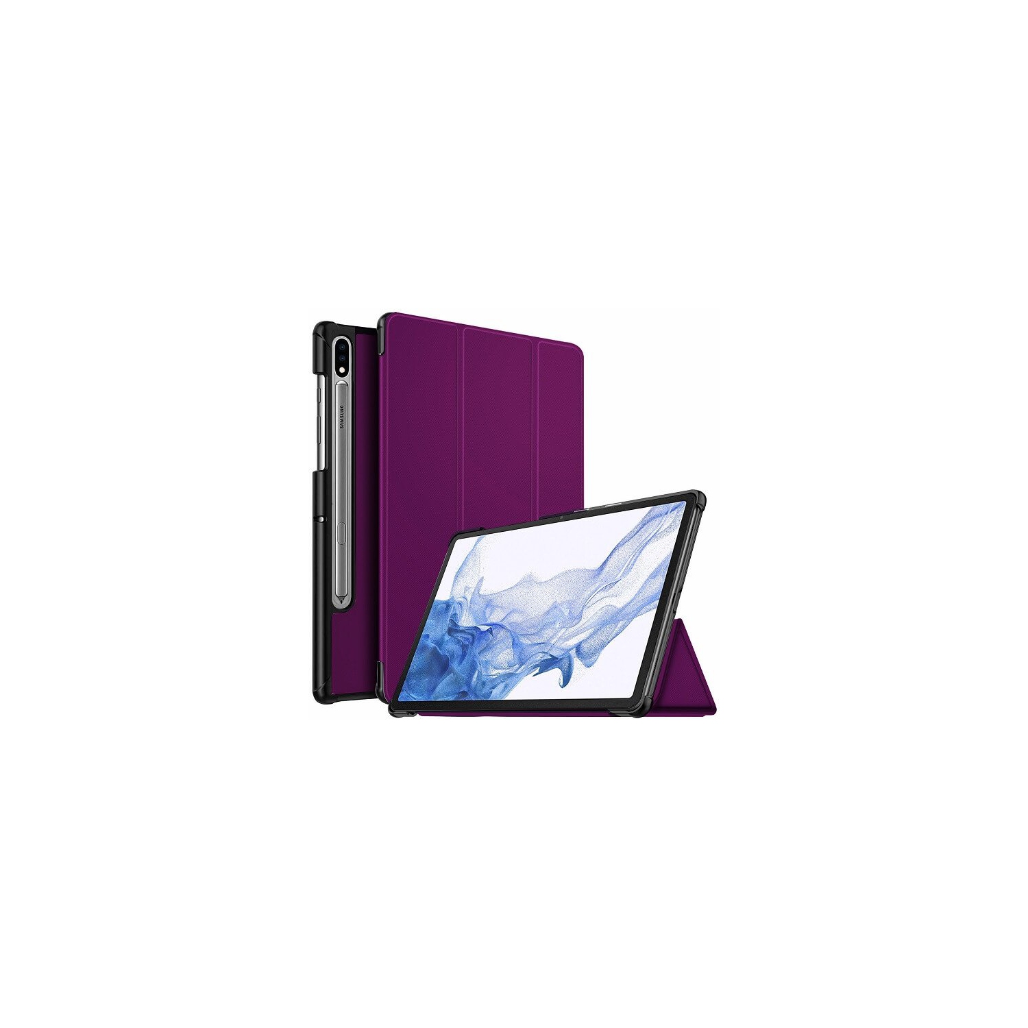 For Samsung Galaxy Tab S7 Case sm-T870/T875/T876 Purple Folio Smart Leather Magnetic Stand Case Cover