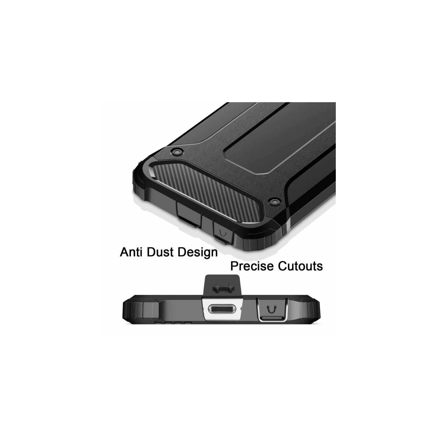 iPhone X Black Shockproof Heavy Duty Rugged Armour Case Cover