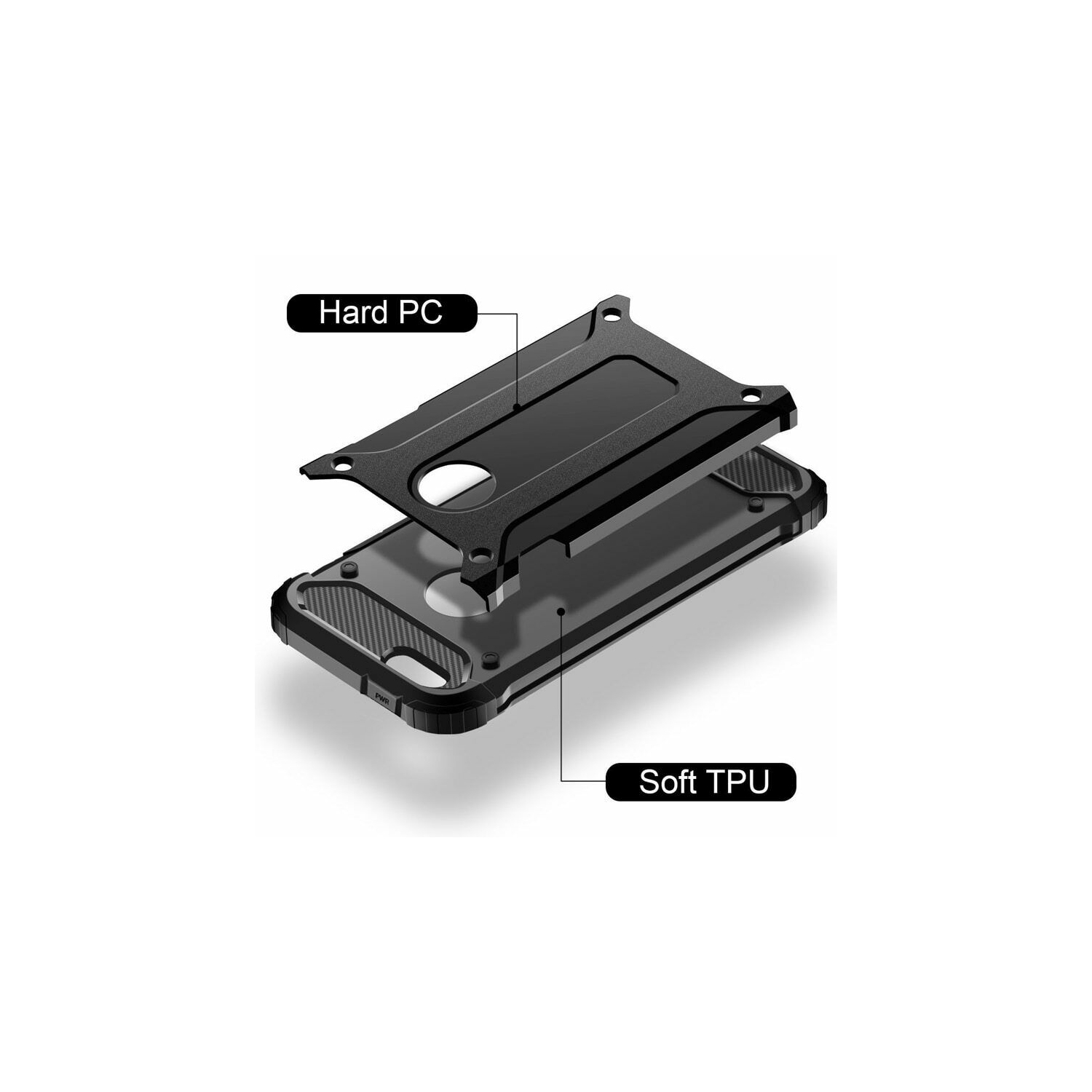 iPhone X Black Shockproof Heavy Duty Rugged Armour Case Cover