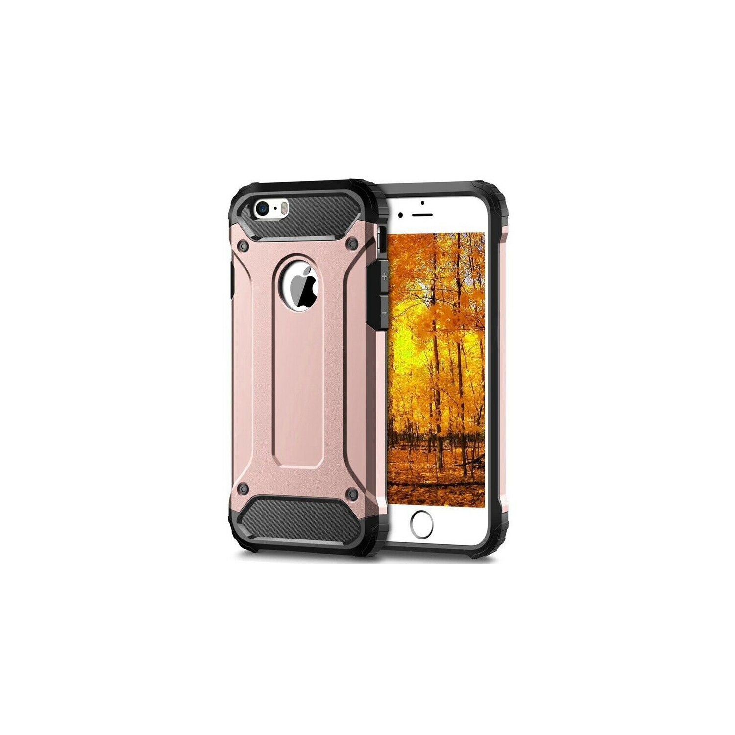 Apple iPhone SE 2020 Rose Gold Shockproof Heavy Duty Rugged Armour Case Cover