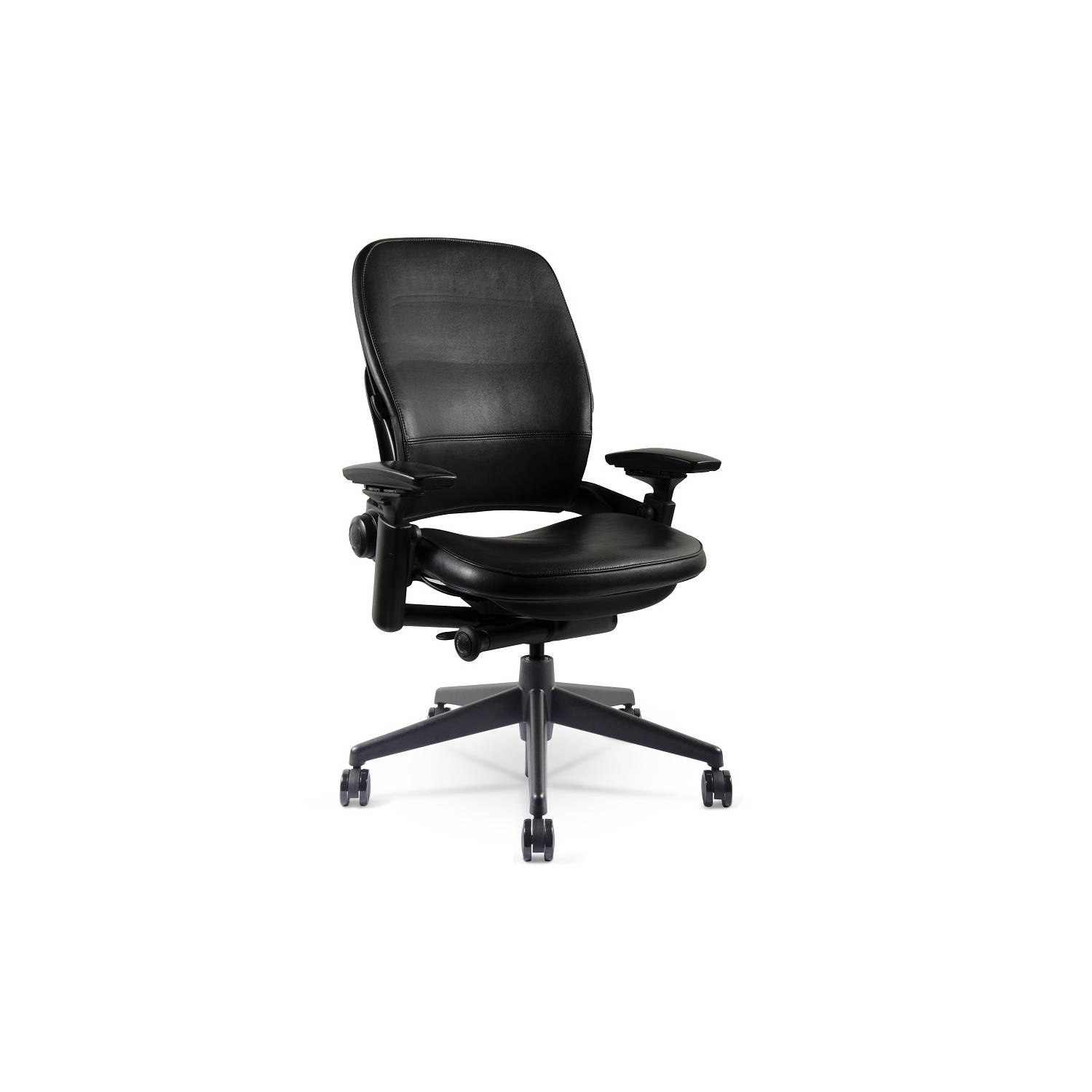 Refurbished - Steelcase Leap Chair Version 2| Black Leather| (Renewed to New Condition) by Chairorama