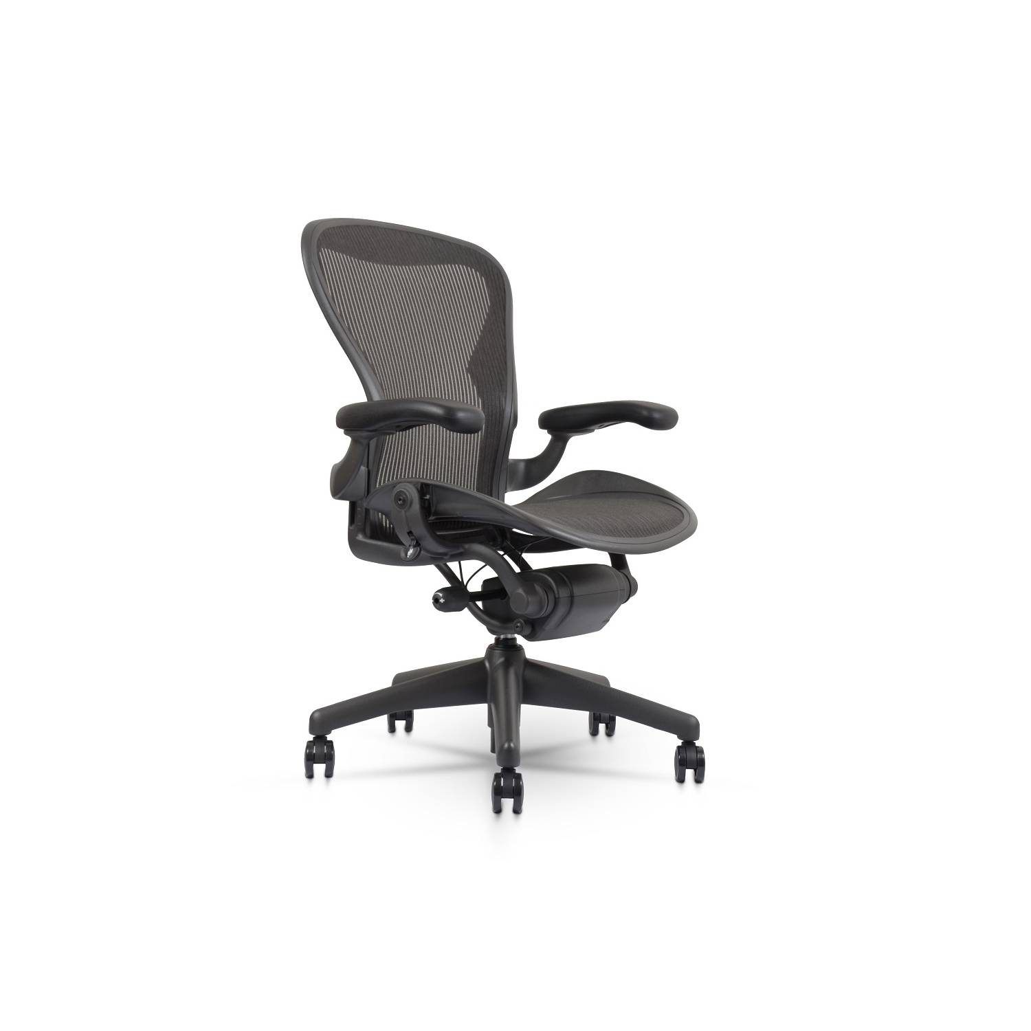 Herman Miller Classic Aeron Chair | Black | Size B | Fixed Arms | Refurbished/Renewed by Chairorama