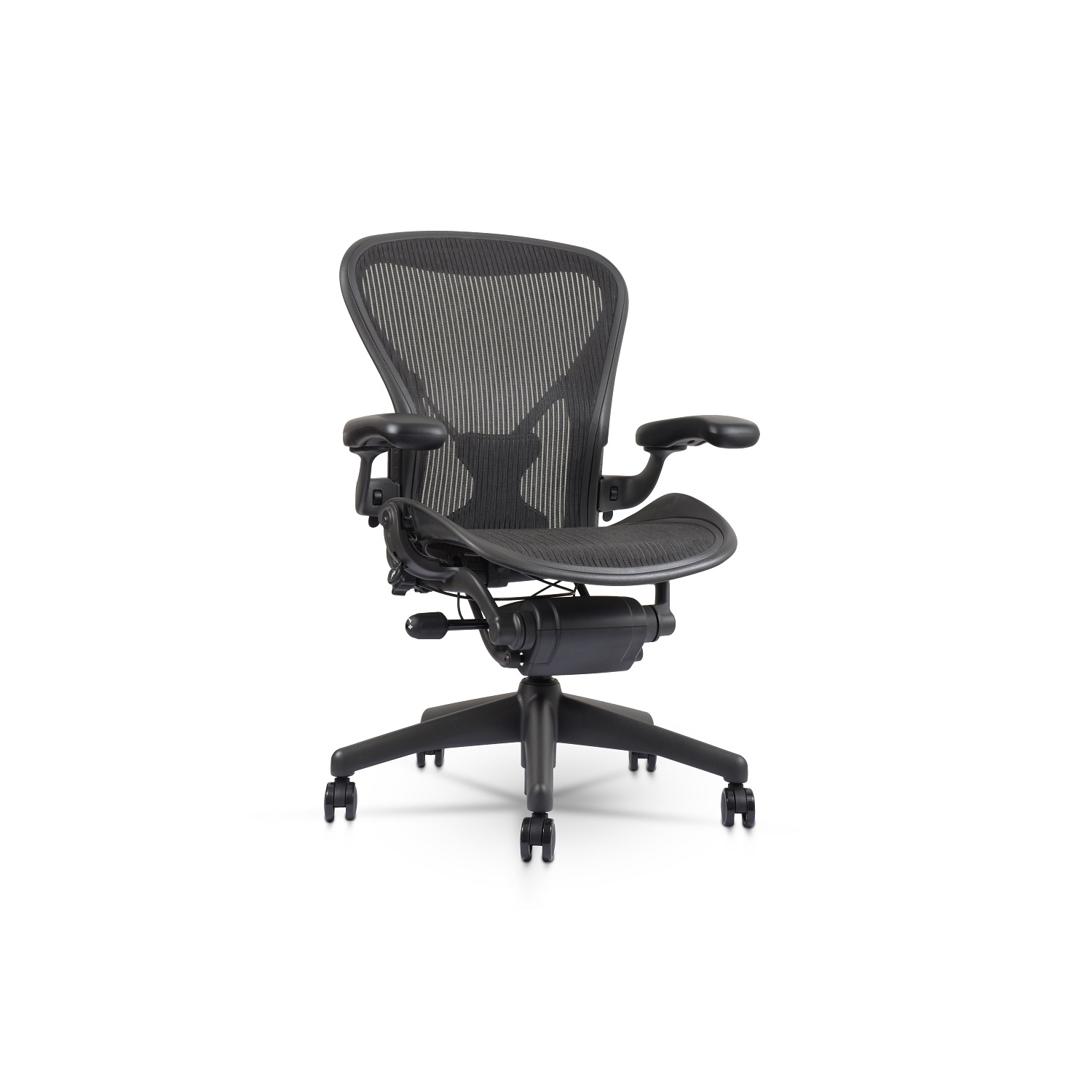 Refurbished (Good) - Herman Miller Classic Aeron Chair | Black | Size B | Fully Adjustable | Posture Fit | Clip Latch| (Renewed to New Condition) by Chairorama