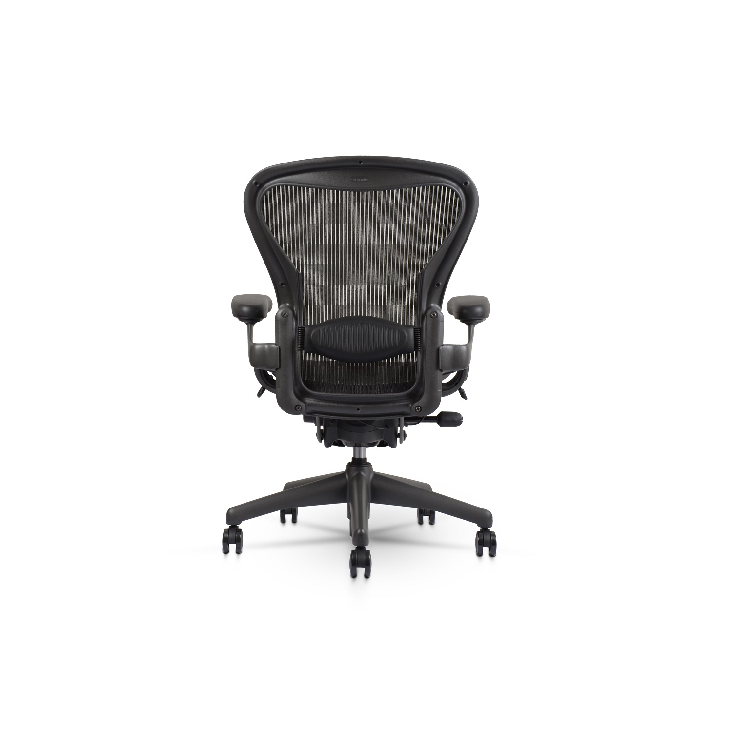 Refurbished - Herman Miller Classic Aeron Chair | Black | Size B | Fixed Arms | Lumbar Support | Renewed By Chairorama-