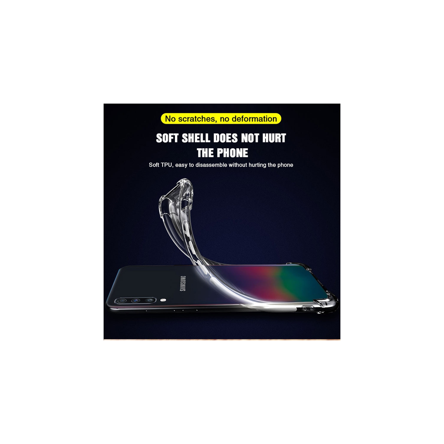 Samsung Galaxy A50 Clear Case Shockproof Tough Gel Transparent Air Cushion Heavy Duty Phone Back Cover