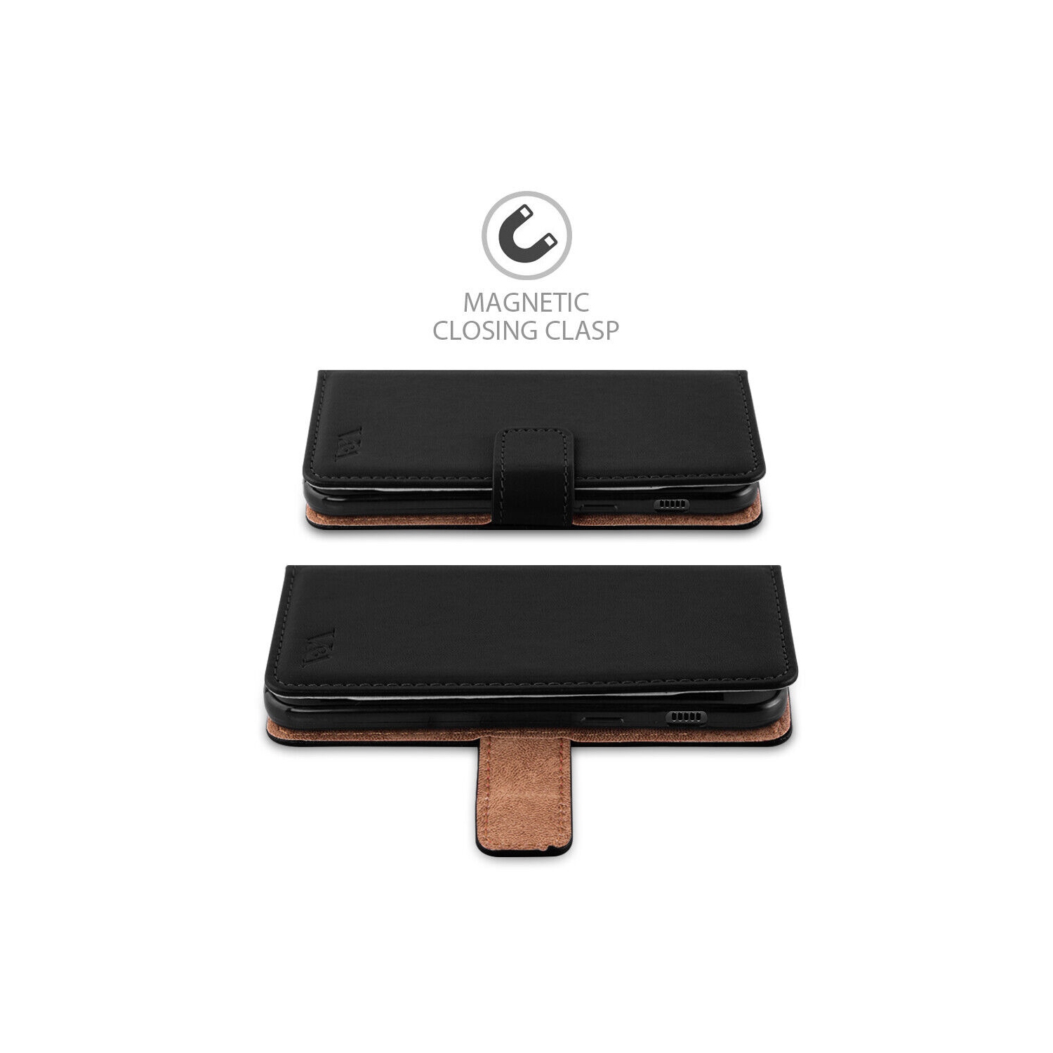 SuperShield iPhone 12 Black Wallet Flip Case Leather Card Slots Cover