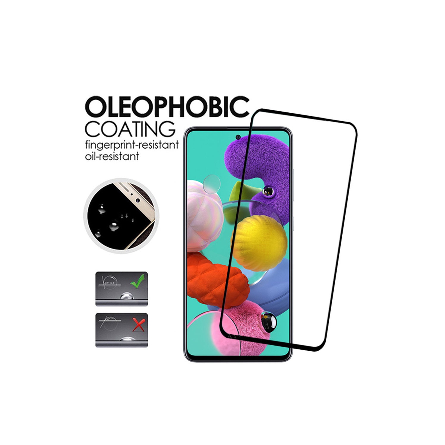 Protecteur d’écran Shield-2 de SupeRShield pour Galaxy A70 de Samsung en verre trempé [couverture intégrale HD] [installation facile] film protecteur