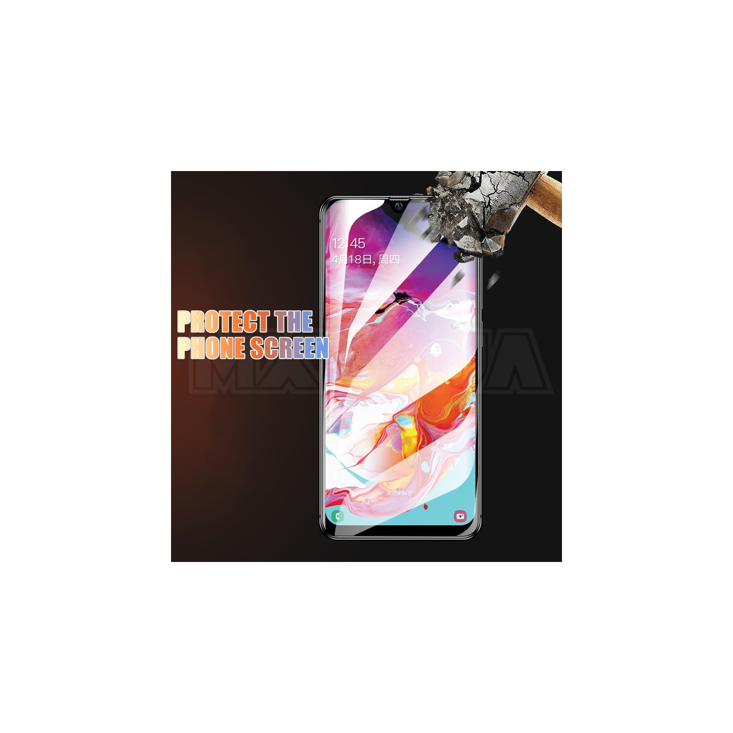 Protecteur d’écran Shield-2 de SupeRShield pour Galaxy A70 de Samsung en verre trempé [couverture intégrale HD] [installation facile] film protecteur