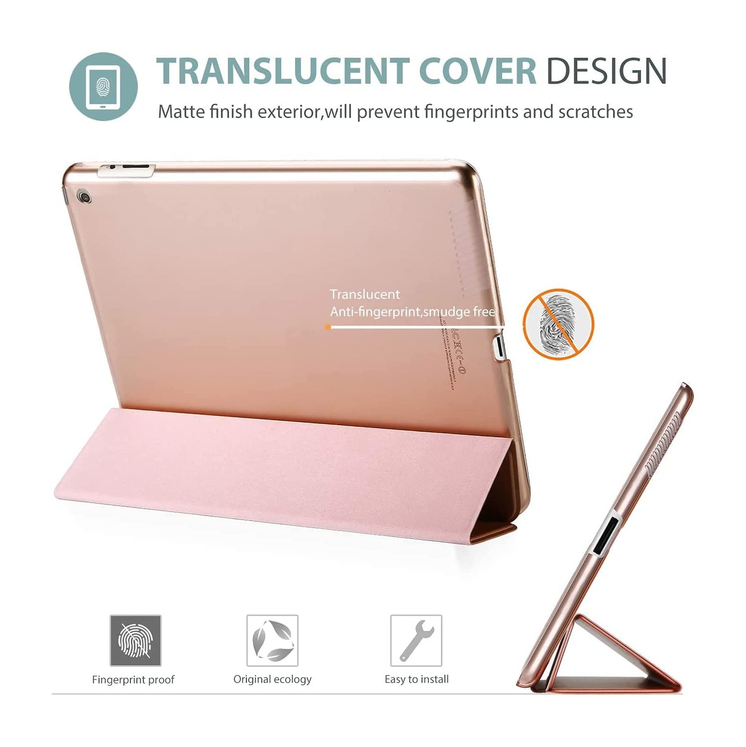 Étui iPad pour Air 4, étui iPad Air 4e gén., étui 10.9 po Apple iPad 2020 - Étui souple ajusté antichoc/support flexible