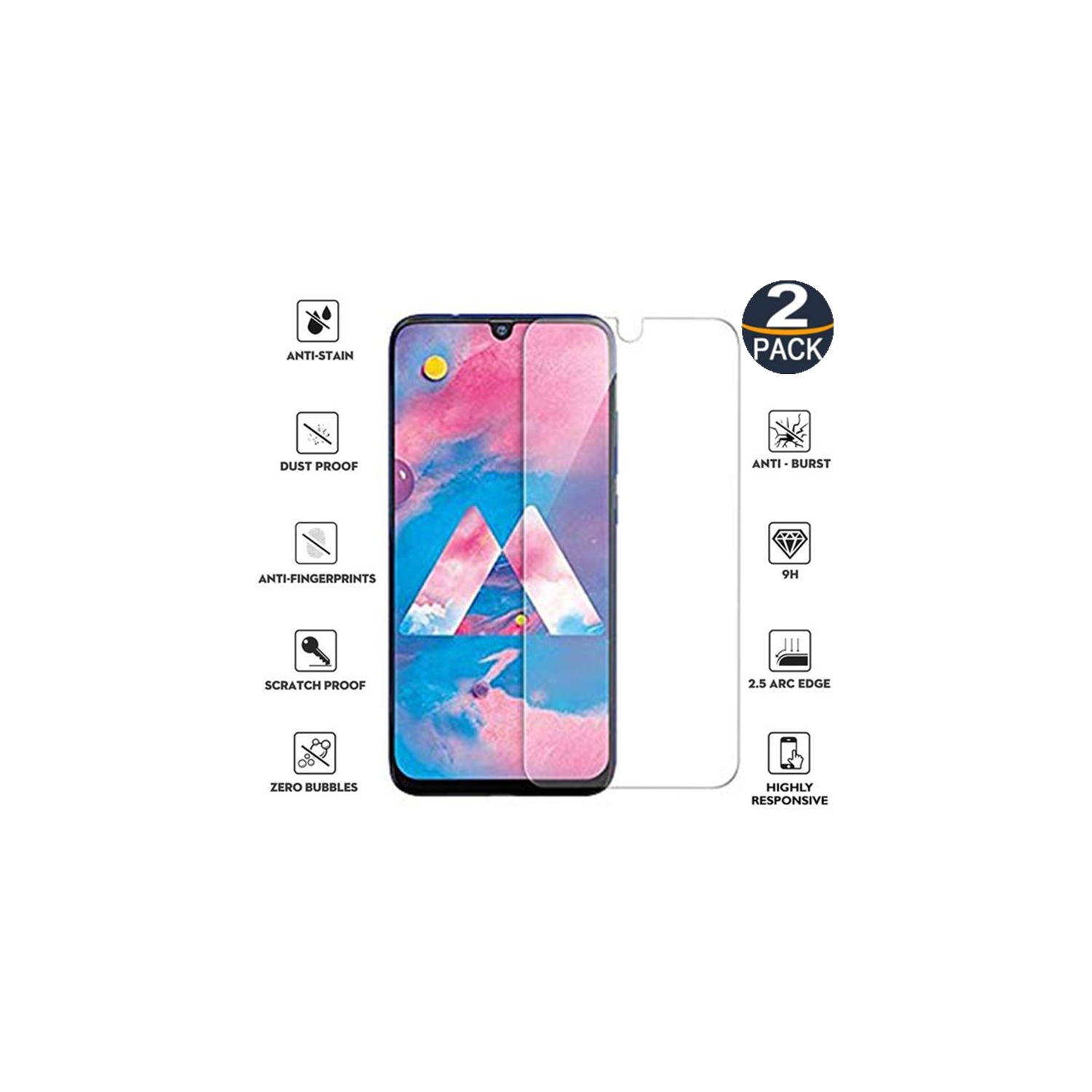 【2 Packs】 CSmart Premium Tempered Glass Screen Protector for Samsung Galaxy A23 4G / 5G, Case Friendly & Bubble Free