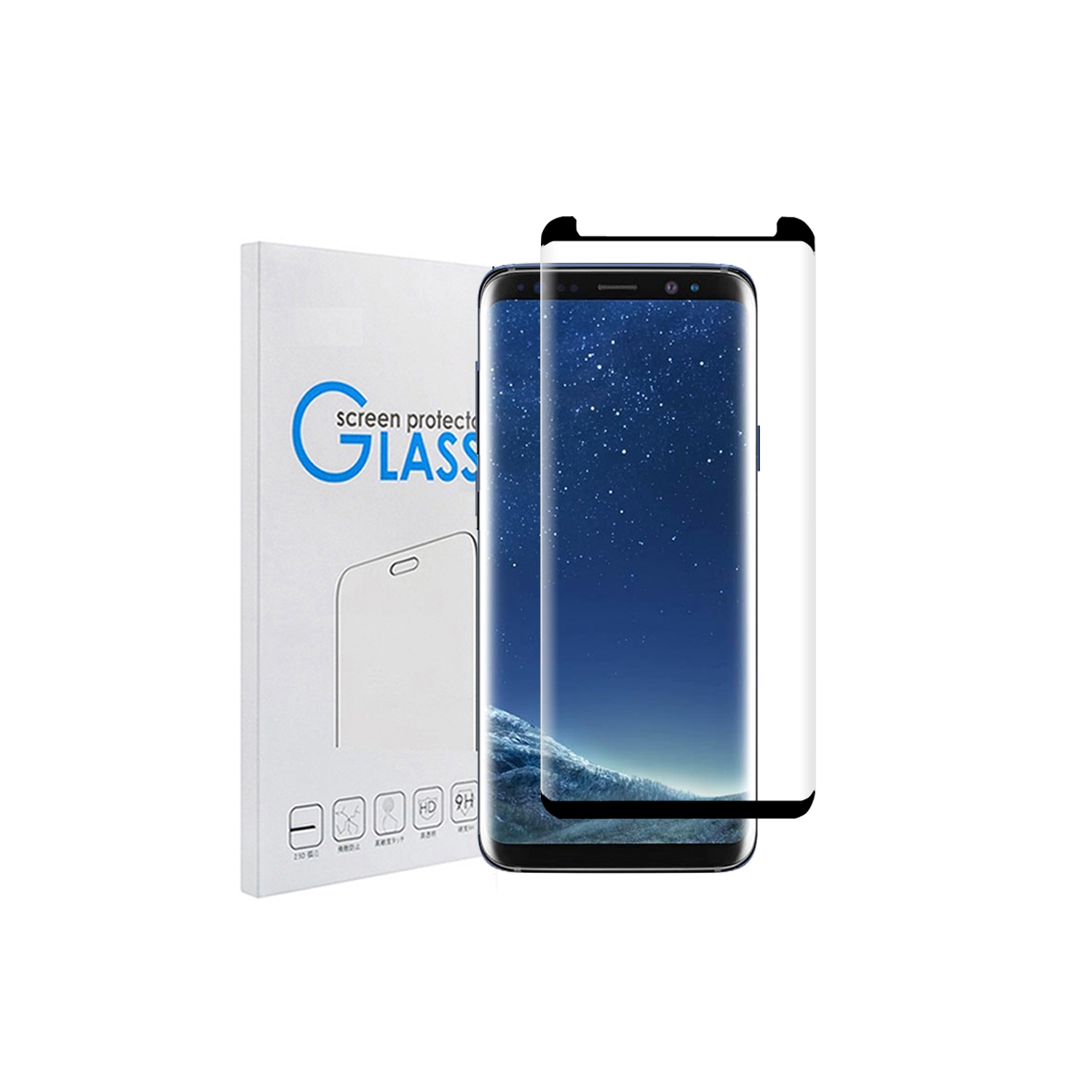 [PAQUET de 2] Protecteur d’écran en verre trempé pour Galaxy S8 noir de Samsung