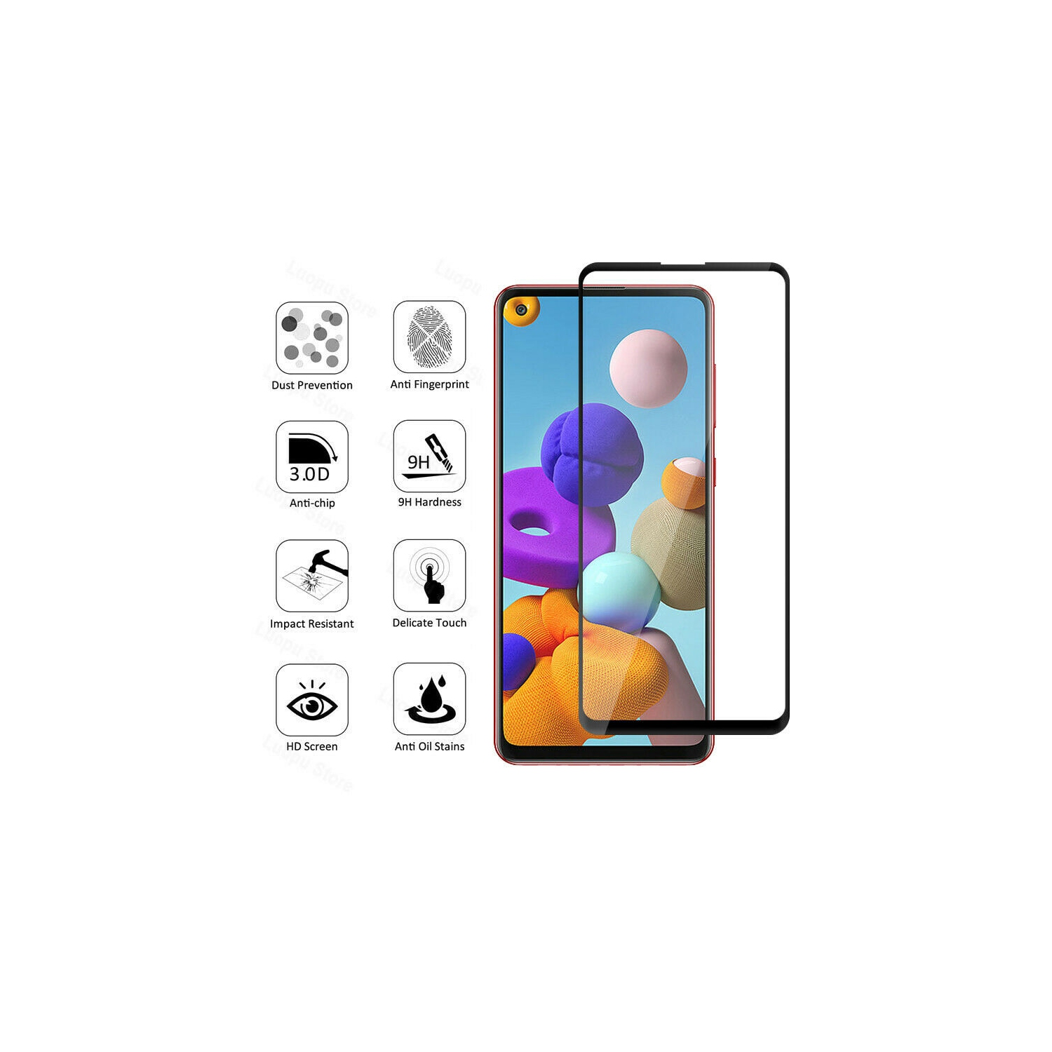 SupeRShield-2 PACK Screen Protector for Samsung Galaxy A20 Tempered Glass [HD Full Coverage] [Easy Installation] Scratch Resistant 9H Hardness Bubble