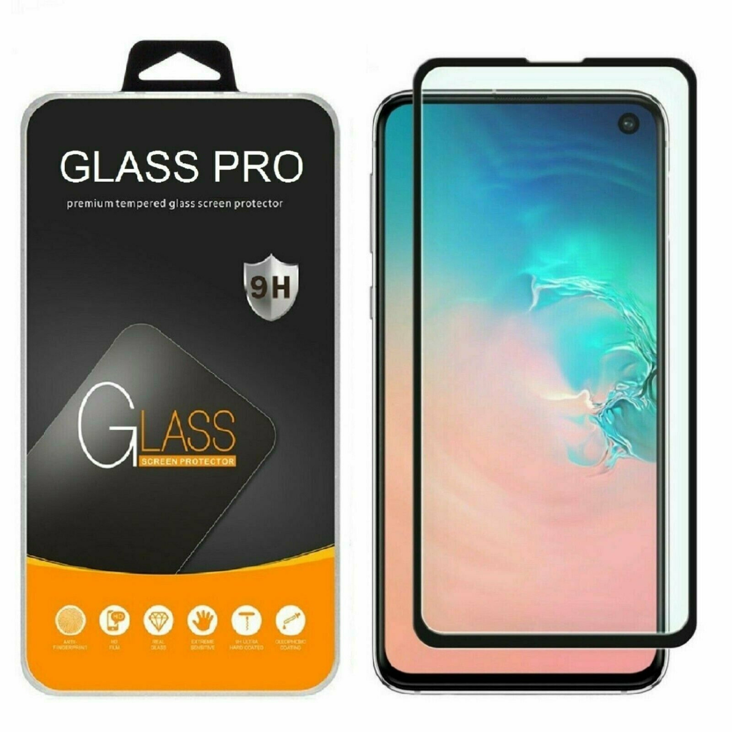 [2 PACK] Samsung Galaxy S10e Black Screen Protector Full Cover Tempered Glass Screen Protector Guard