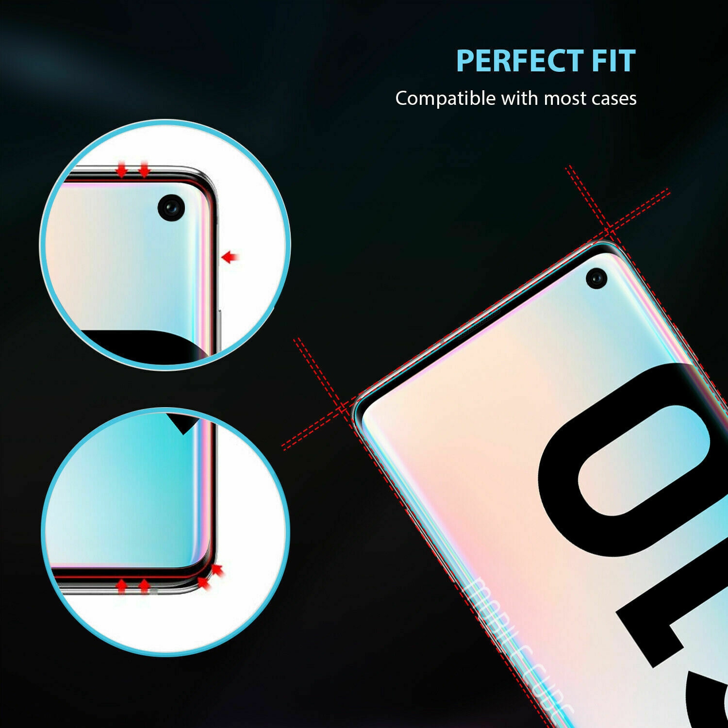 [2 PACK] Samsung Galaxy S10e Black Screen Protector Full Cover Tempered Glass Screen Protector Guard