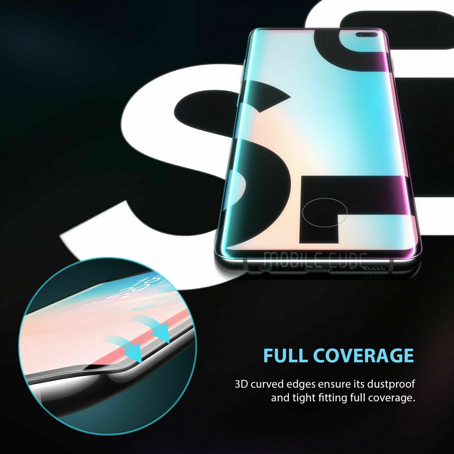 [2 PACK] Samsung Galaxy S10e Black Screen Protector Full Cover Tempered Glass Screen Protector Guard