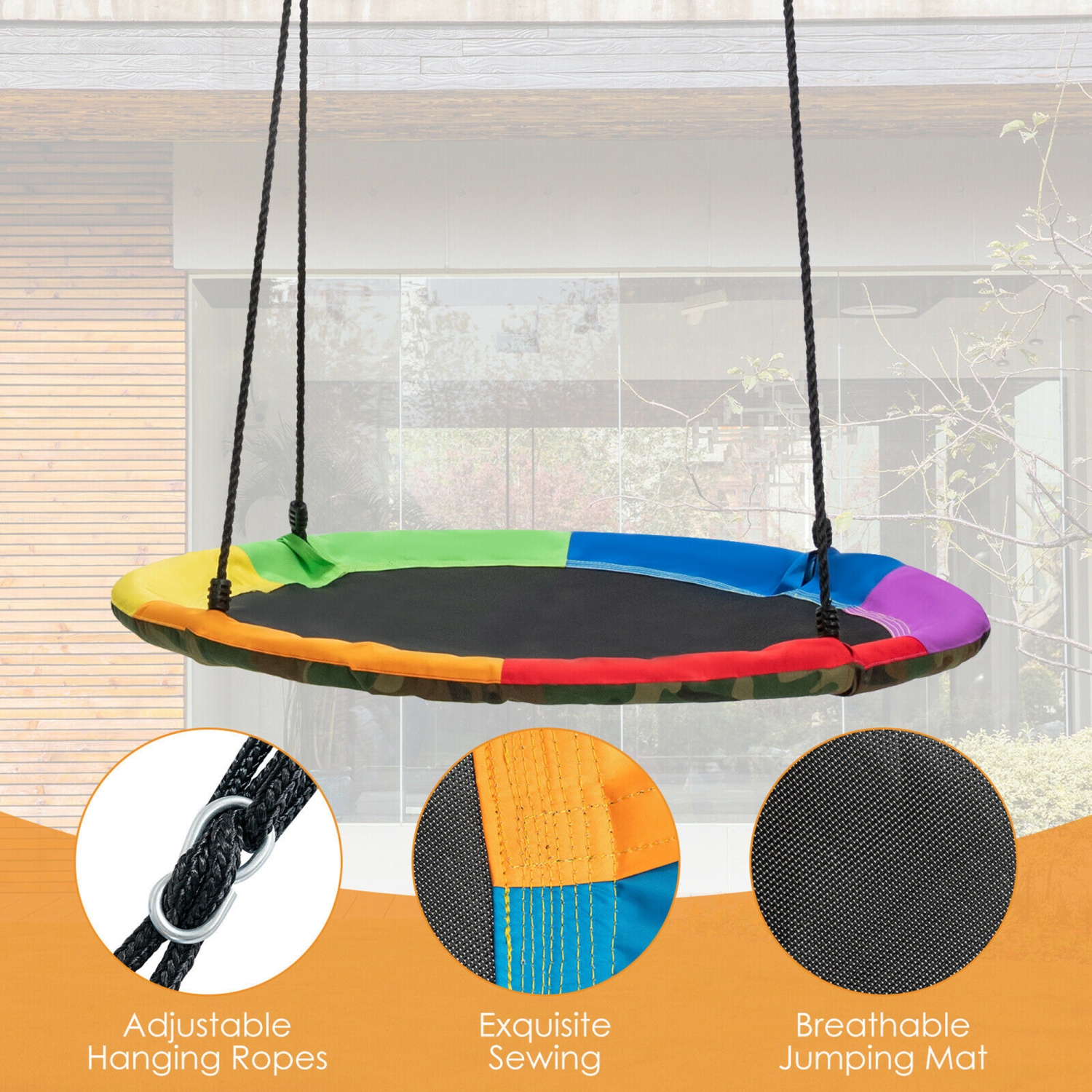 Gymax 2-Pack Swing Set Swing Seat Replacement & Saucer Tree Swing for Indoor & Outdoor