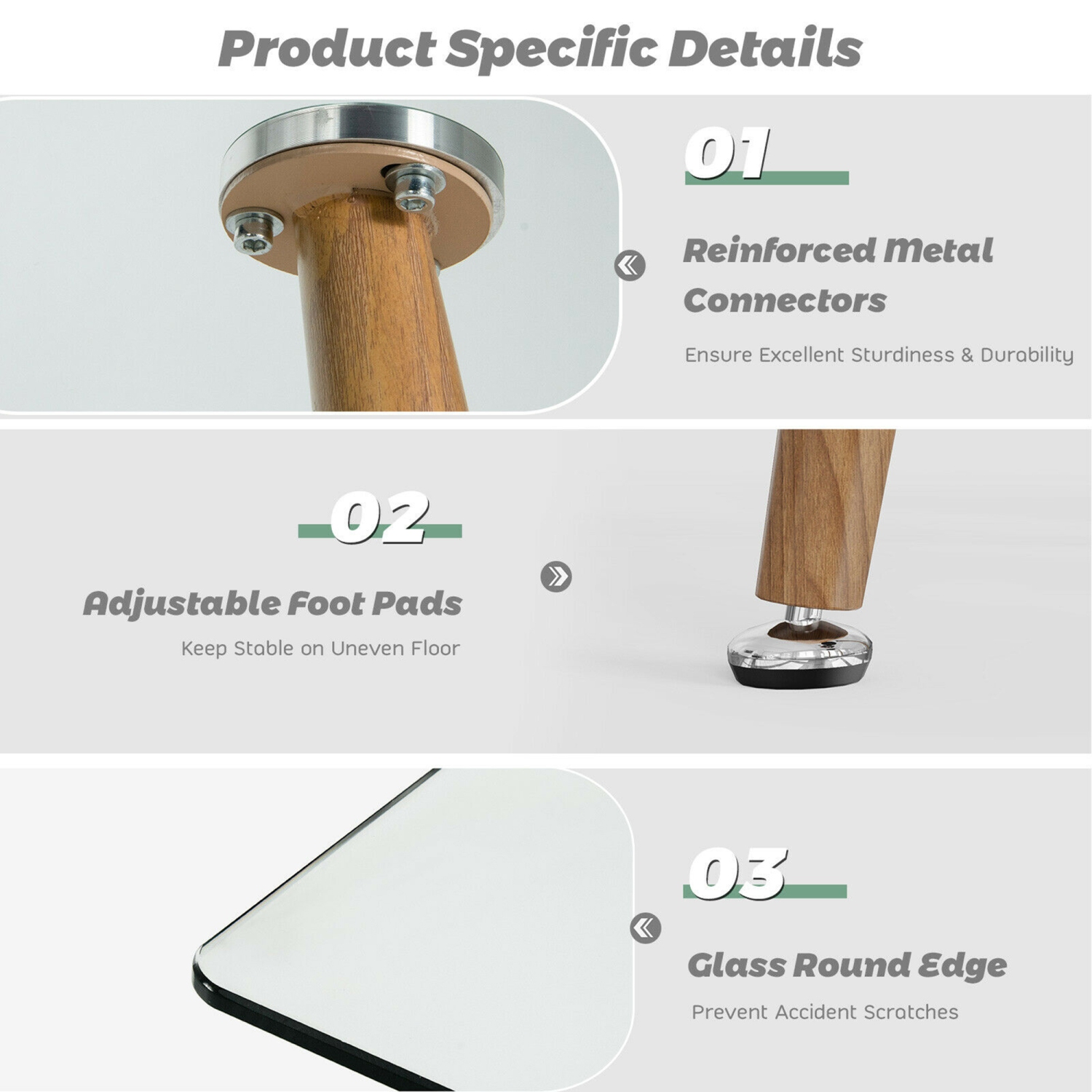 Gymax Modern Glass Dining Table Rectangular Dining Room Table W/Metal Legs For Kitchen