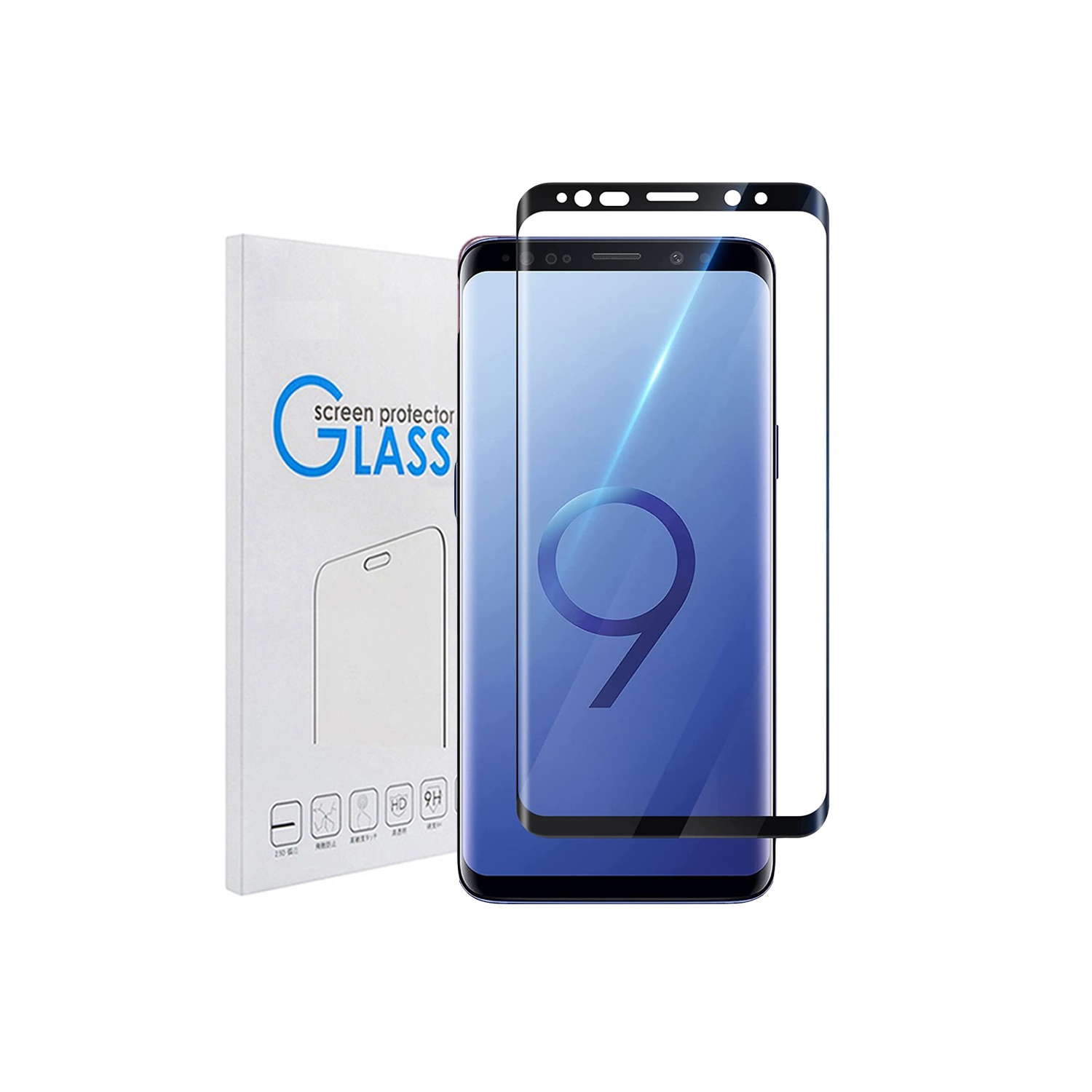 [PAQUET de 2] Protecteur d’écran en verre trempé pour Galaxy S9 de Samsung - Noir