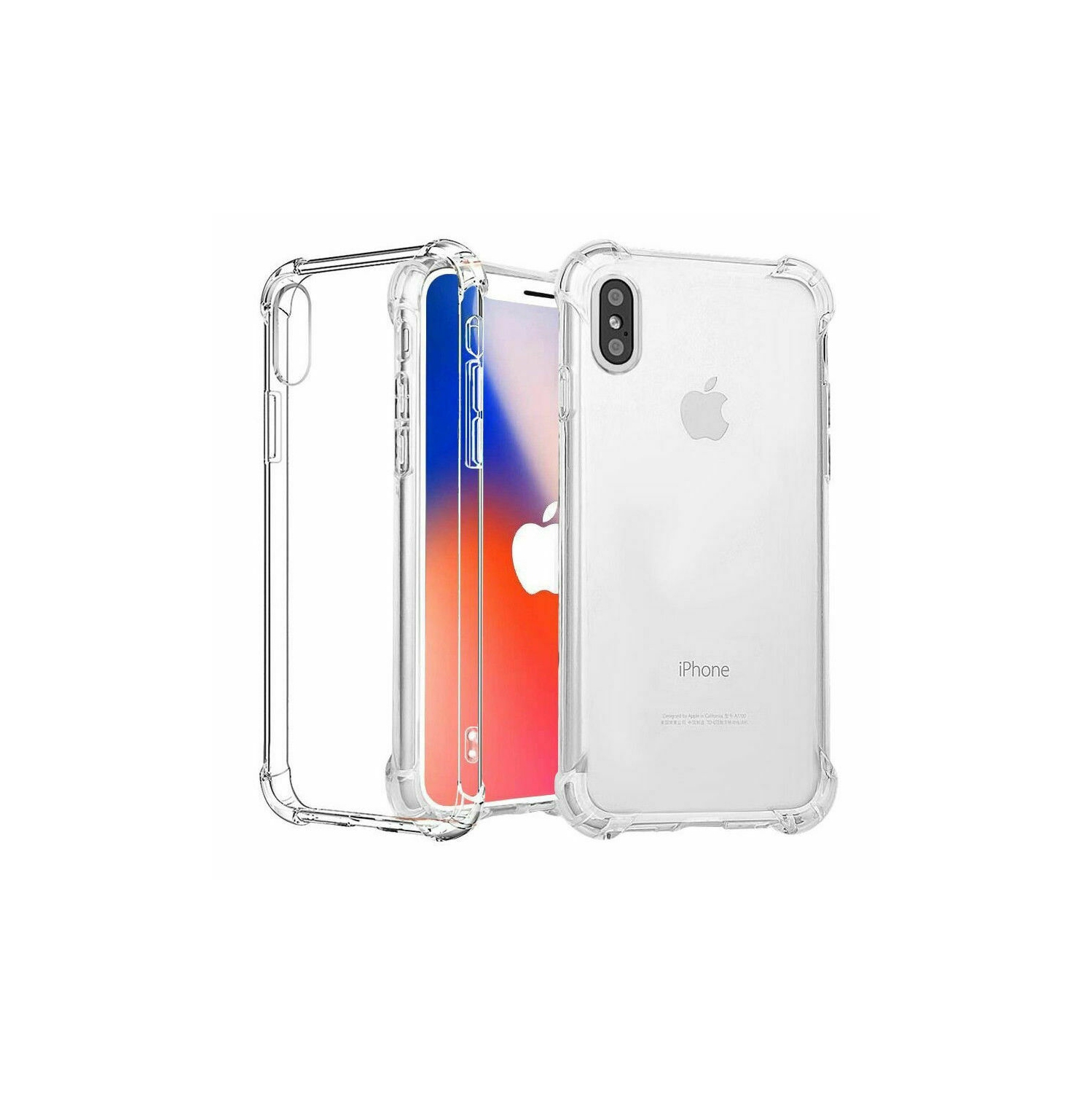 Apple iPhone XS Max Étui transparent résistant, gel transparent, coussin anti-cognement, coussin arrière robuste pour téléphone