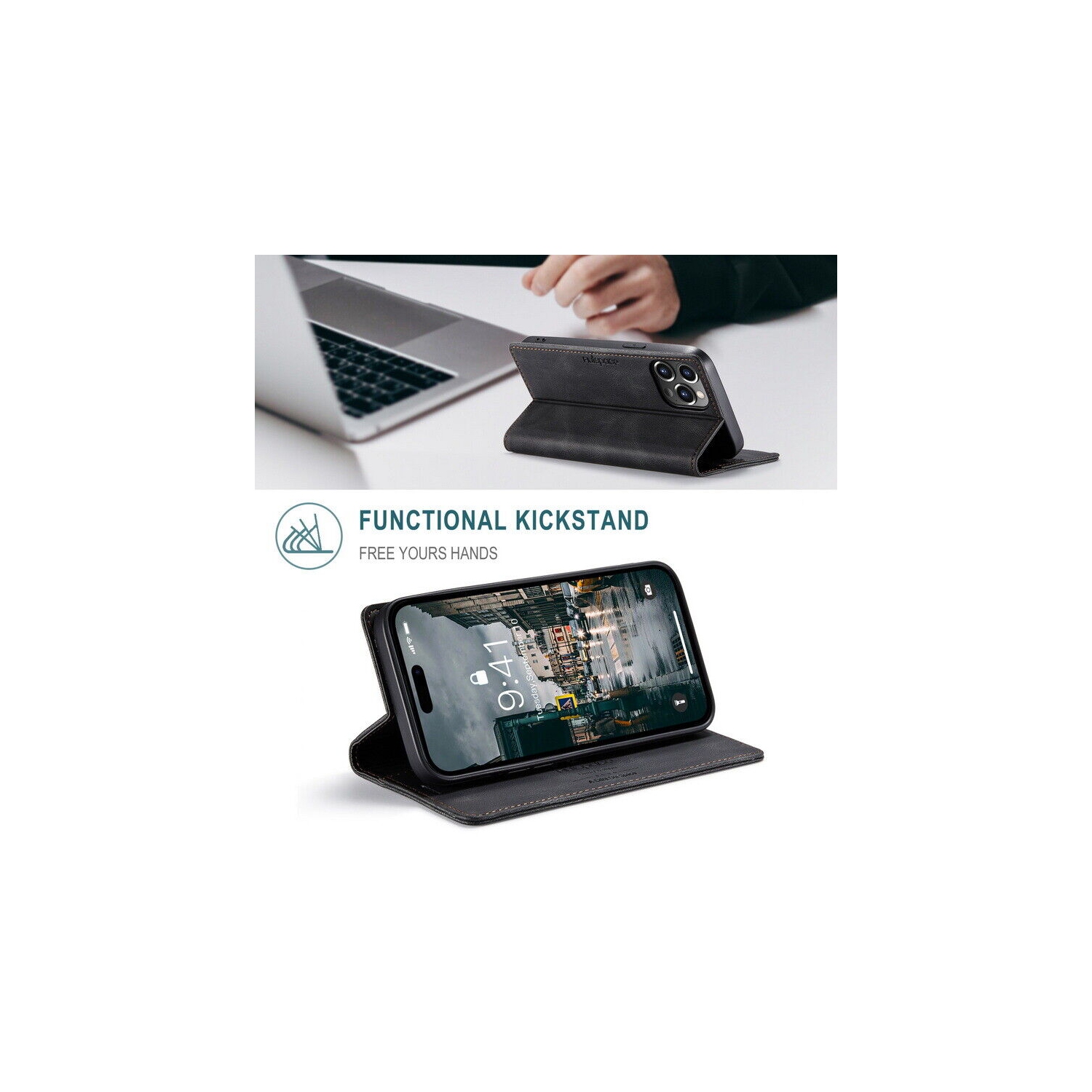 Apple iPhone 12 Case Rose Gold SuperShield Wallet Case Leather Card Holder Flip Protective Shockproof Magnetic Cover