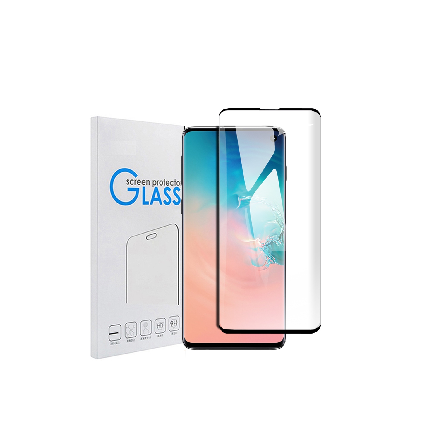 [PAQUET de 2] Protecteur d’écran en verre trempé pour Galaxy S10 noir de Samsung