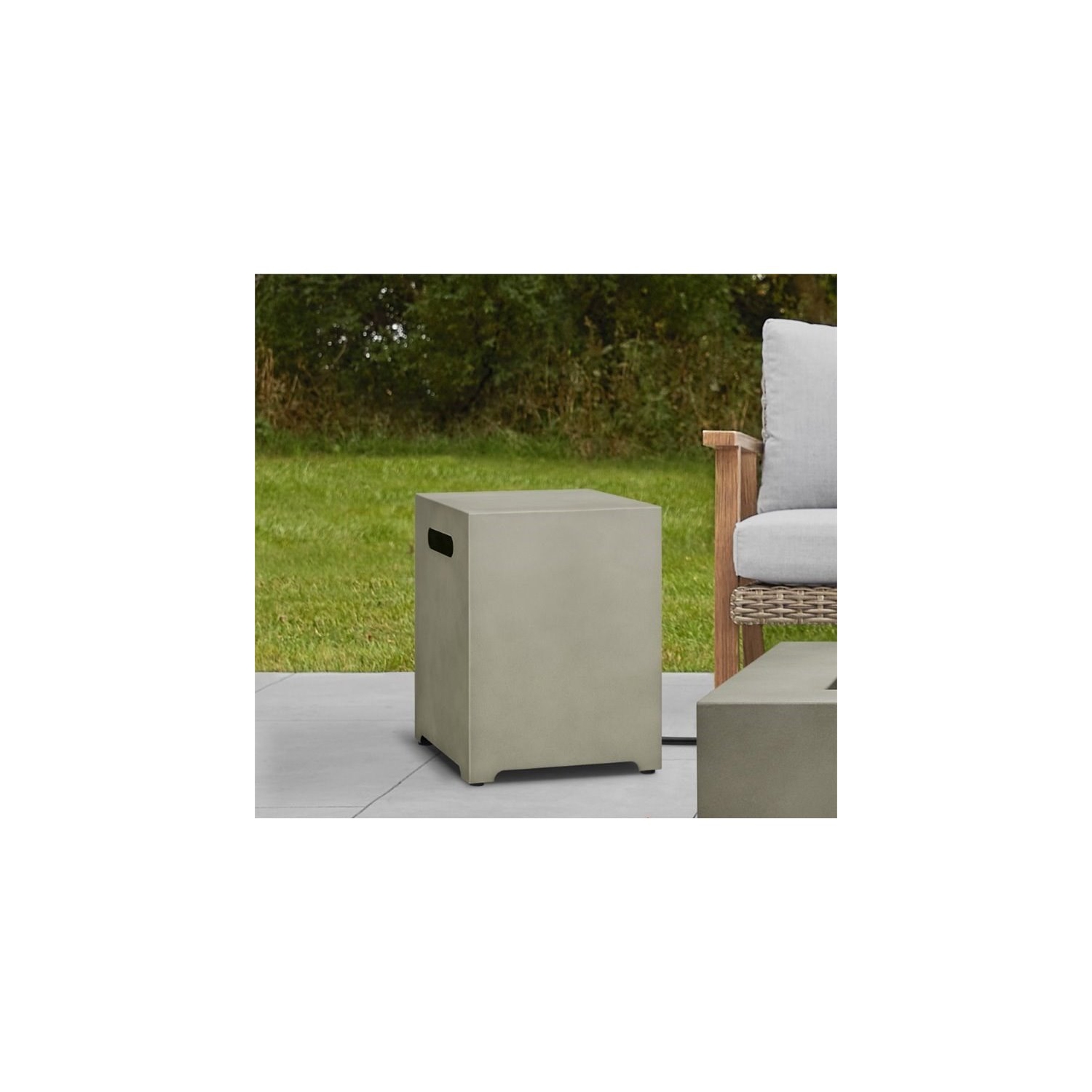 Bowery Hill Modern Steel Propane Tank Cover in Mist Gray