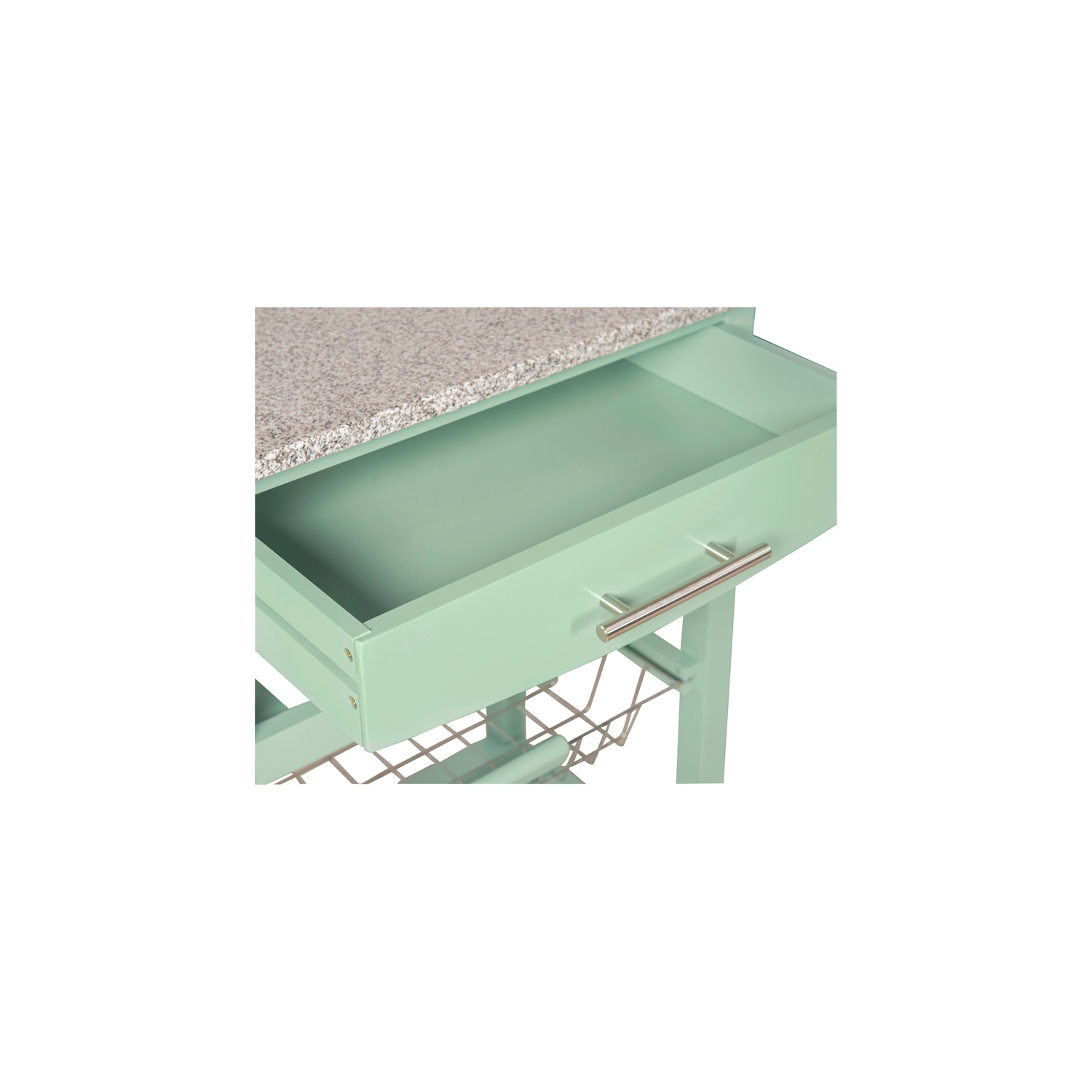 Linon – îlot de cuisine en bois de granite Natalie, vert