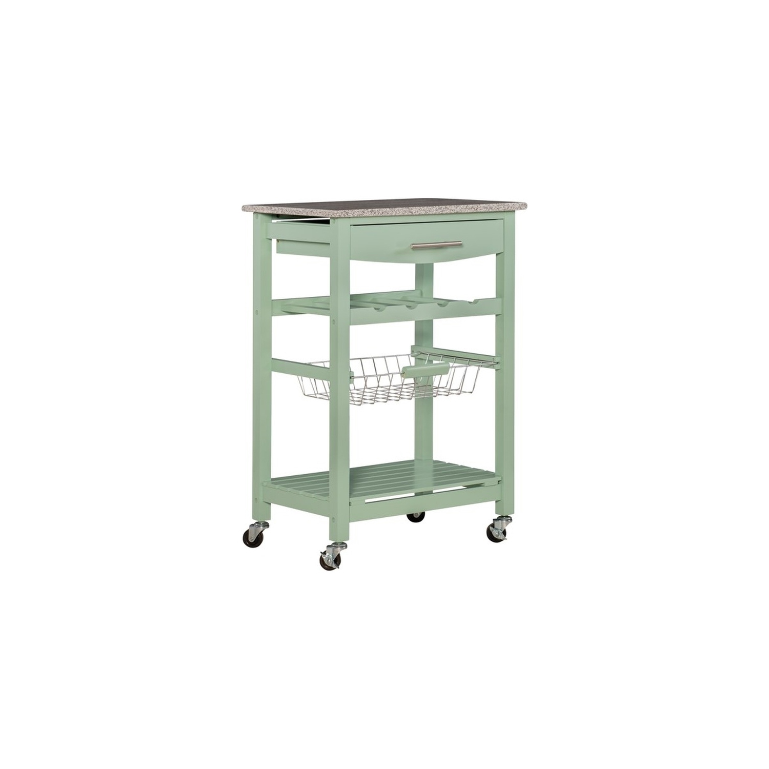 Linon – îlot de cuisine en bois de granite Natalie, vert