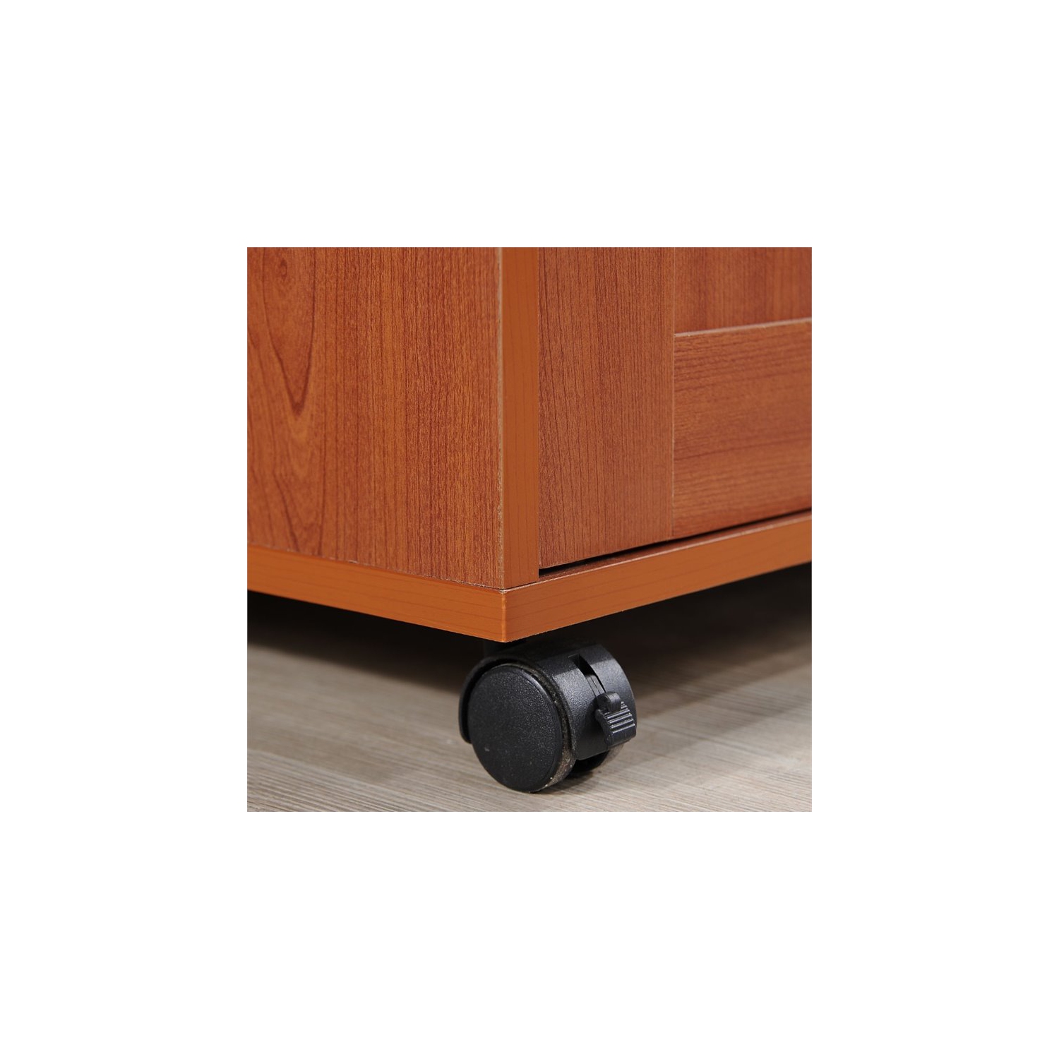 Hodedah Kitchen Island with Spice Rack plus Towel Holder in Cherry Wood